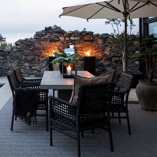 Artwood Santa Monica Outdoor Dining Chair - Classic Black - Weather-Resistant Patio Furniture for Backyard, Garden, and Poolside Dining