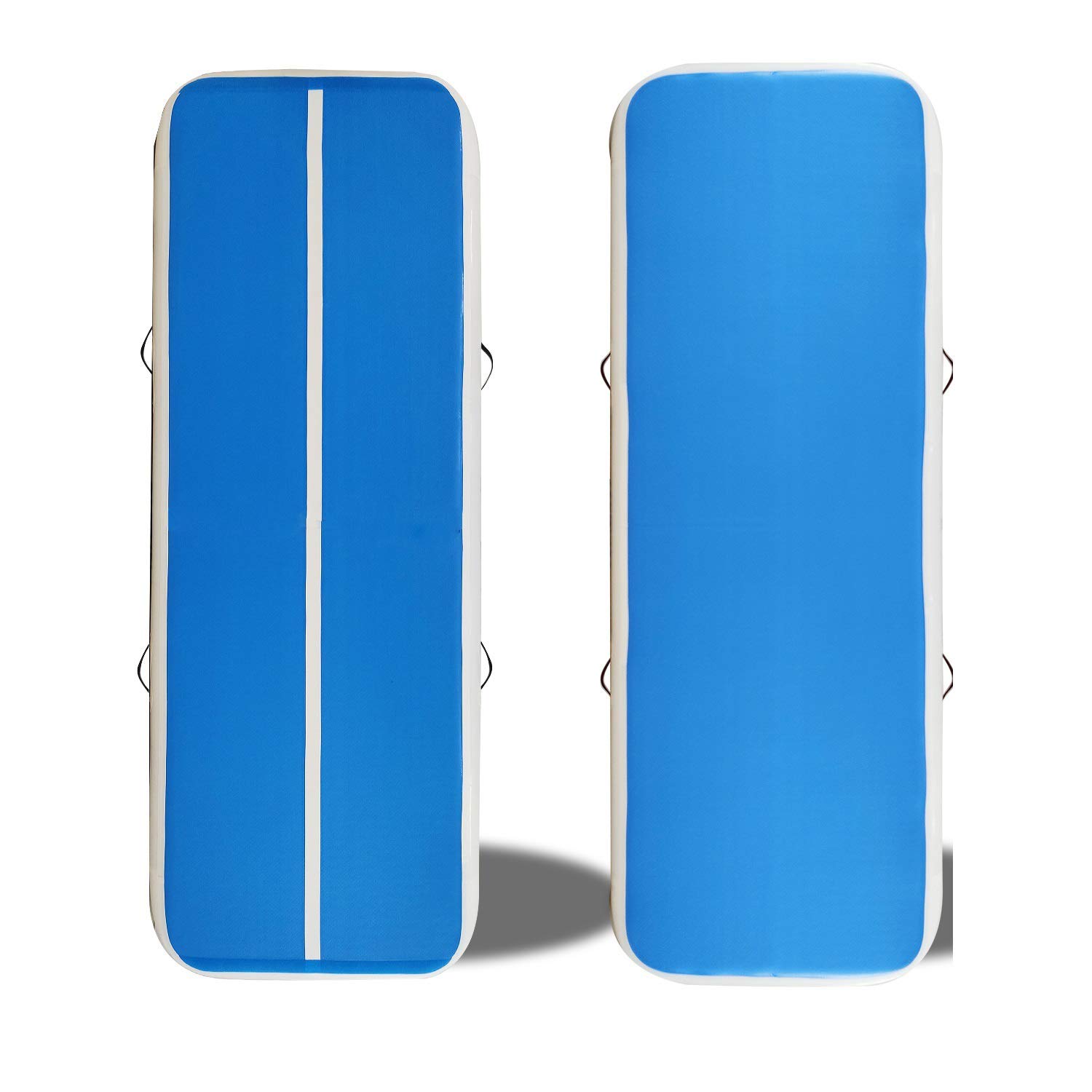 HEYLIFE 10ft x 2ft Inflatable Air Track Mat - 8 Inch Thick Gymnastics Training Mat with Electric Pump for Kids, Boys & Girls - Perfect for Tumbling, Cheerleading, Home Gym & Birthday Gifts (Black/Blue)
