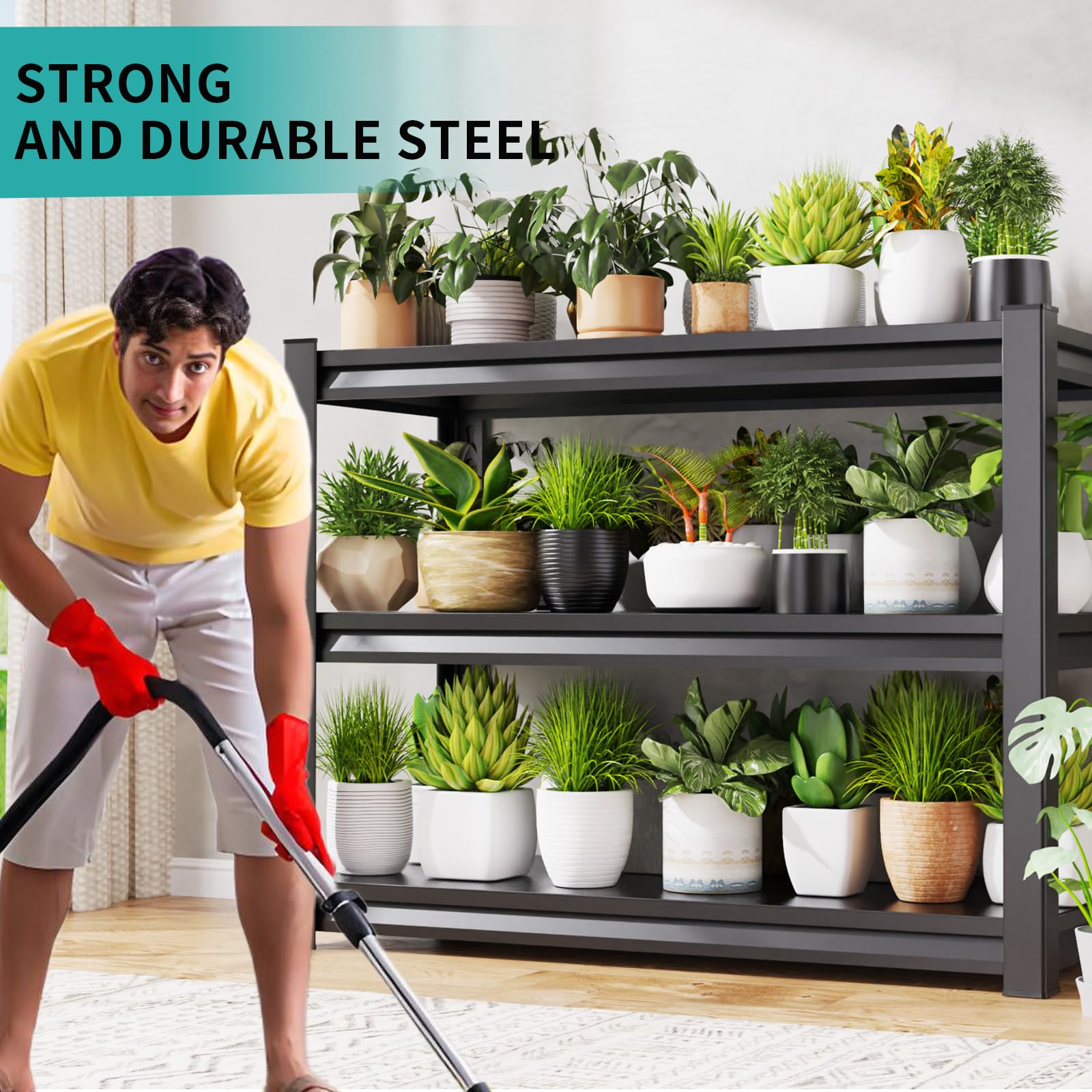 Heavy Duty Garage Shelving - Adjustable Metal Storage Shelves for Garage, Industrial & Utility Racks | Durable Organization Solution for Tools, Equipment & Home Storage