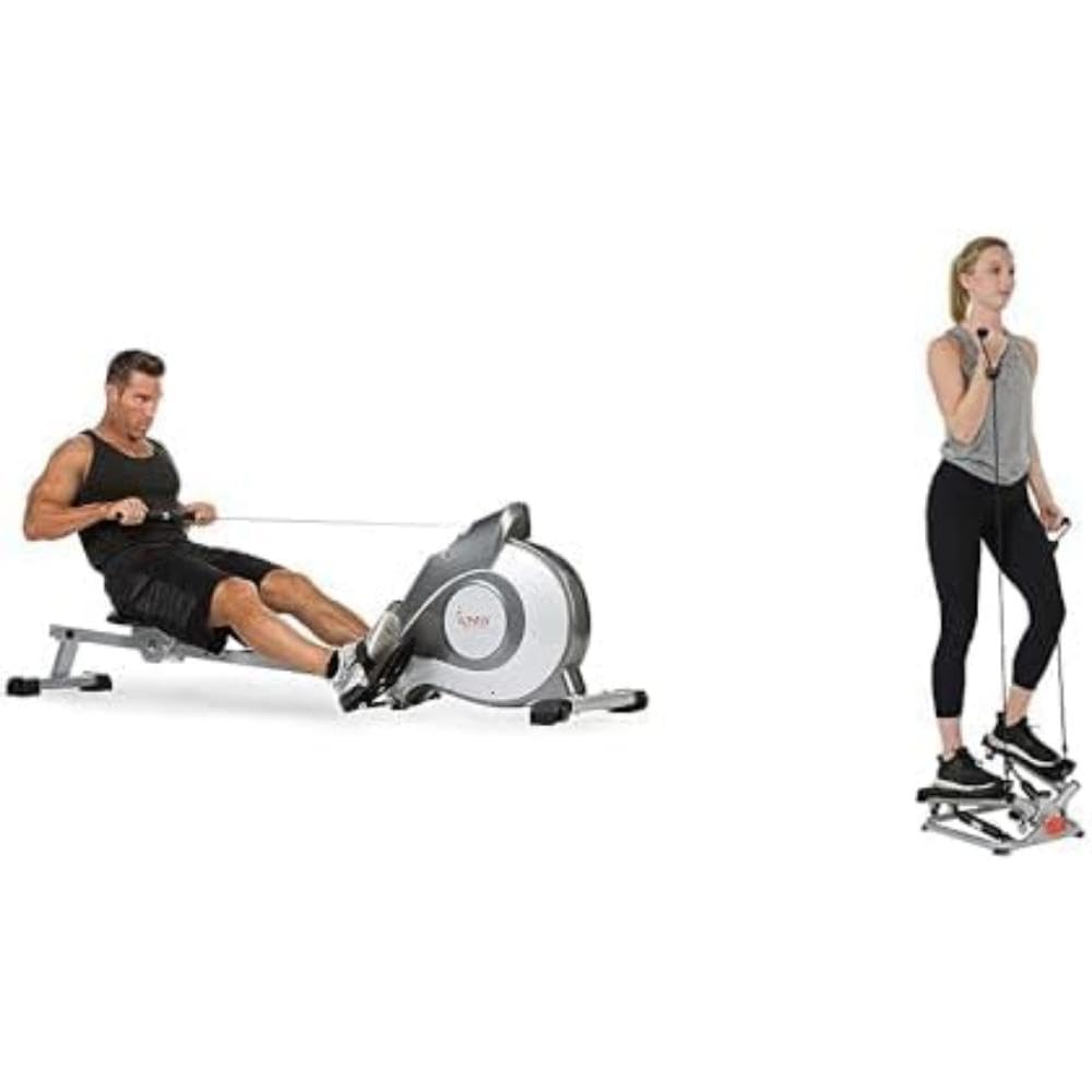 Sunny Health & Fitness Magnetic Rowing Machine with 8-Level Resistance - Full Body Workout for Home Gym | Perfect for Cardio & Strength Training