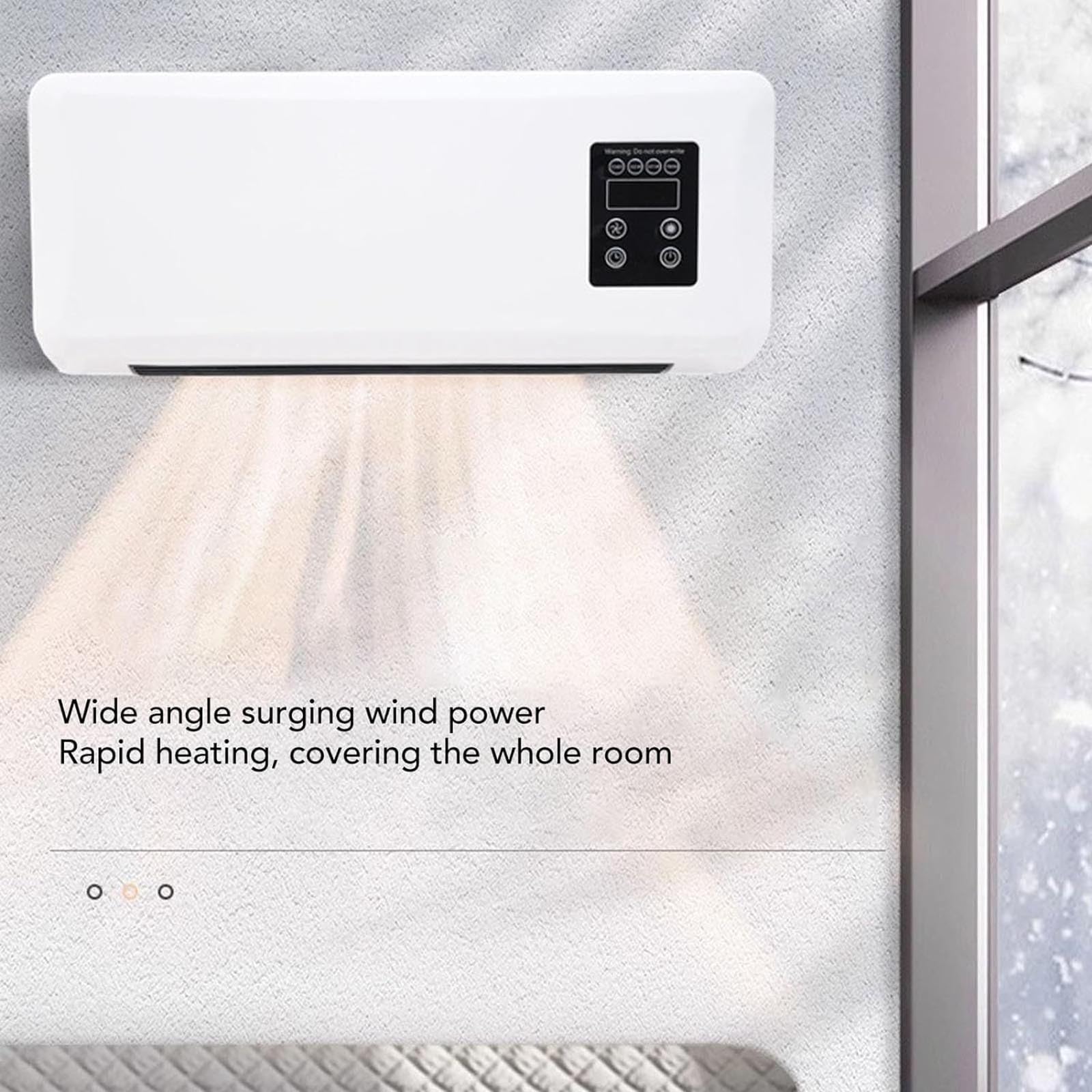 Wall Mounted Air Curtain Fan with Remote Control - 2 in 1 Ductless Cooling & Heating System for Home, Apartment, Office - Perfect for Doorways, Entrances & Commercial Spaces
