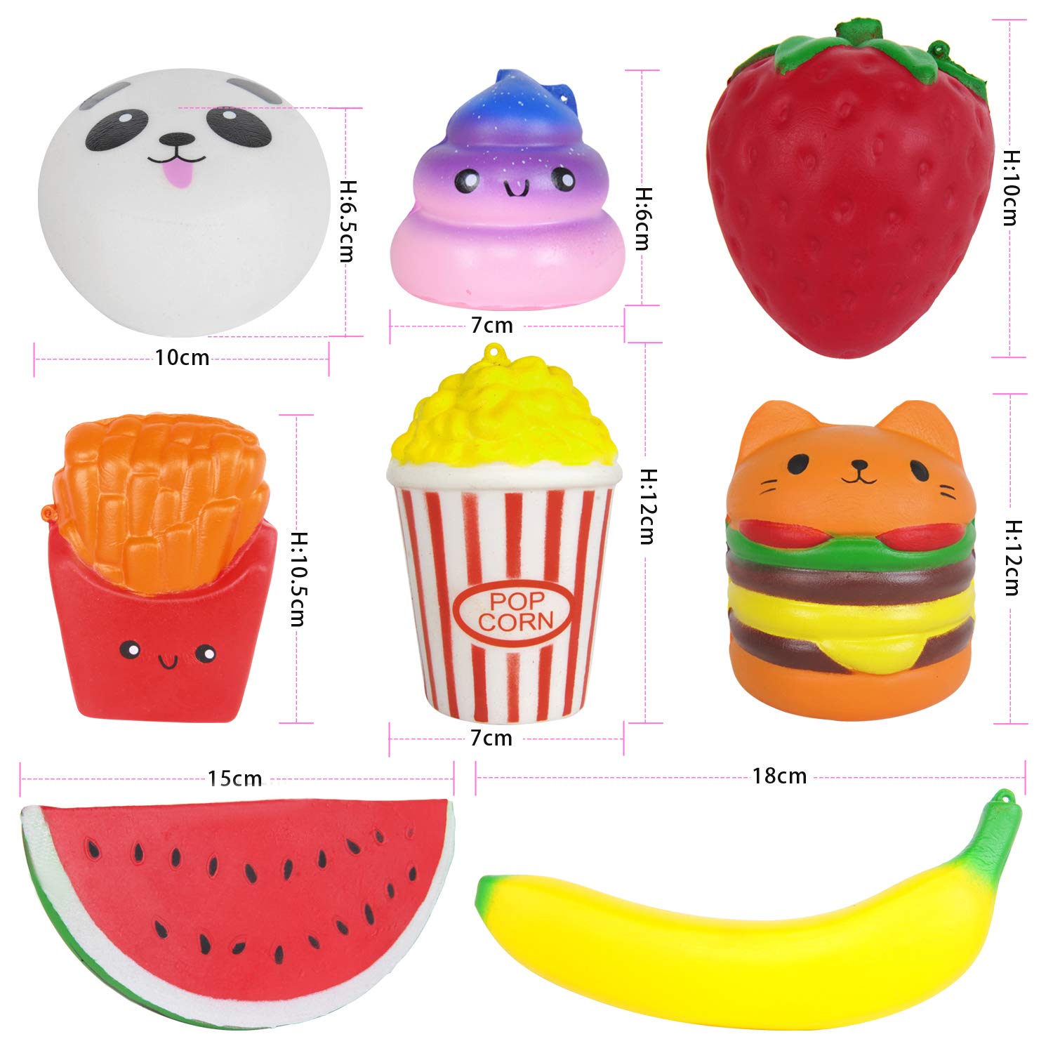 Squishy Toys for Kids & Adults - Jumbo Fruit Stress Relief for Autism & Anxiety