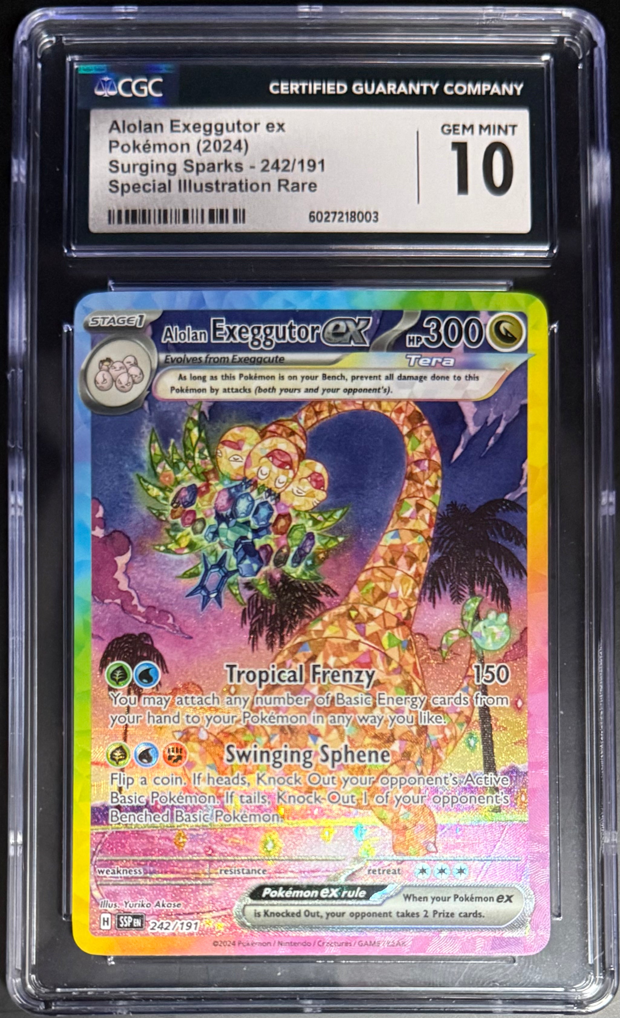 Pokémon Alolan Exeggutor EX 242/191 Special Illustration Rare Card - CGC 10 Graded - Surging Sparks 2024 Collection - Perfect for Pokémon TCG Collectors & Competitive Players