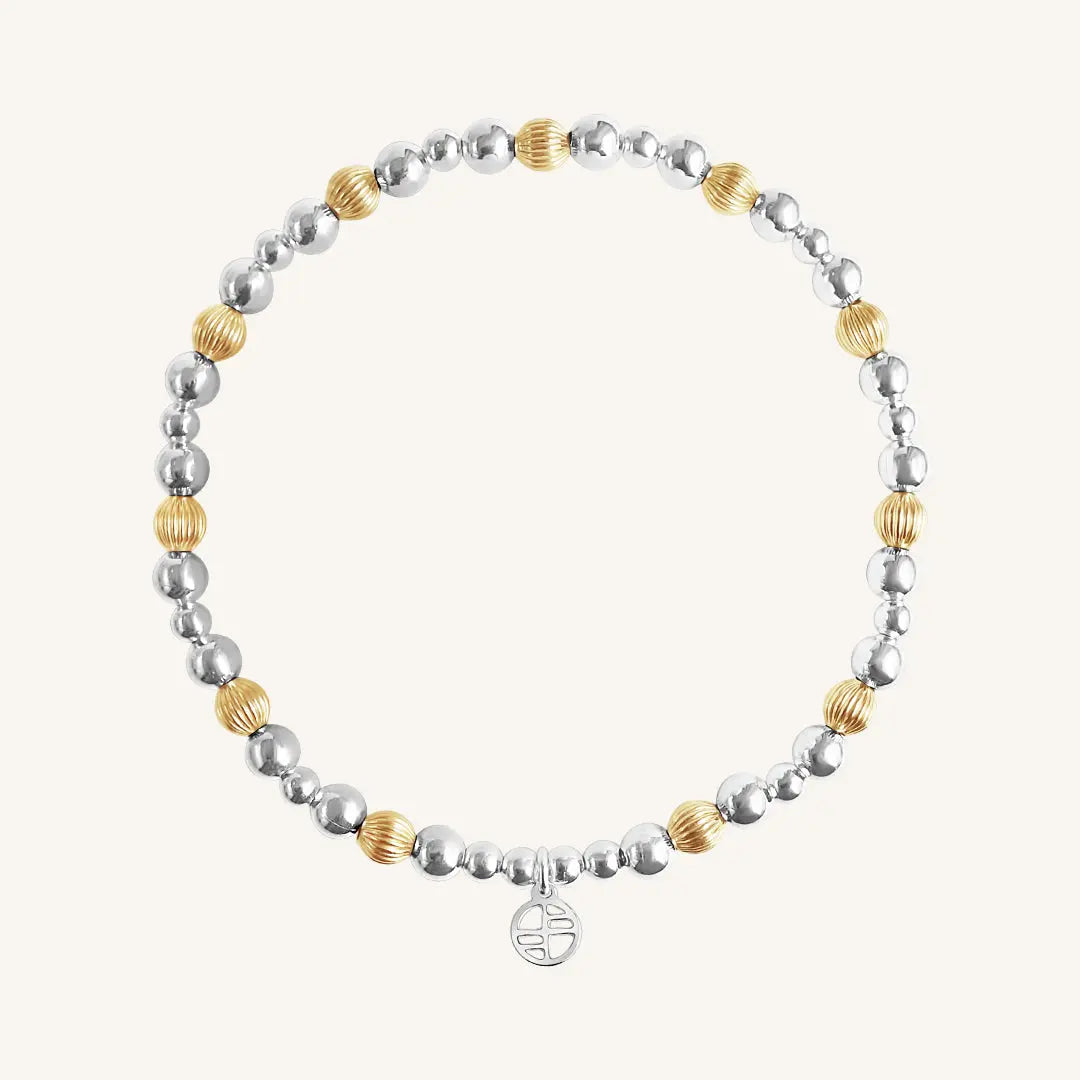 Elegant Weave Two-Tone Bracelet for Women - Gold and Silver Adjustable Bangle - Perfect for Casual Wear, Office & Special Occasions