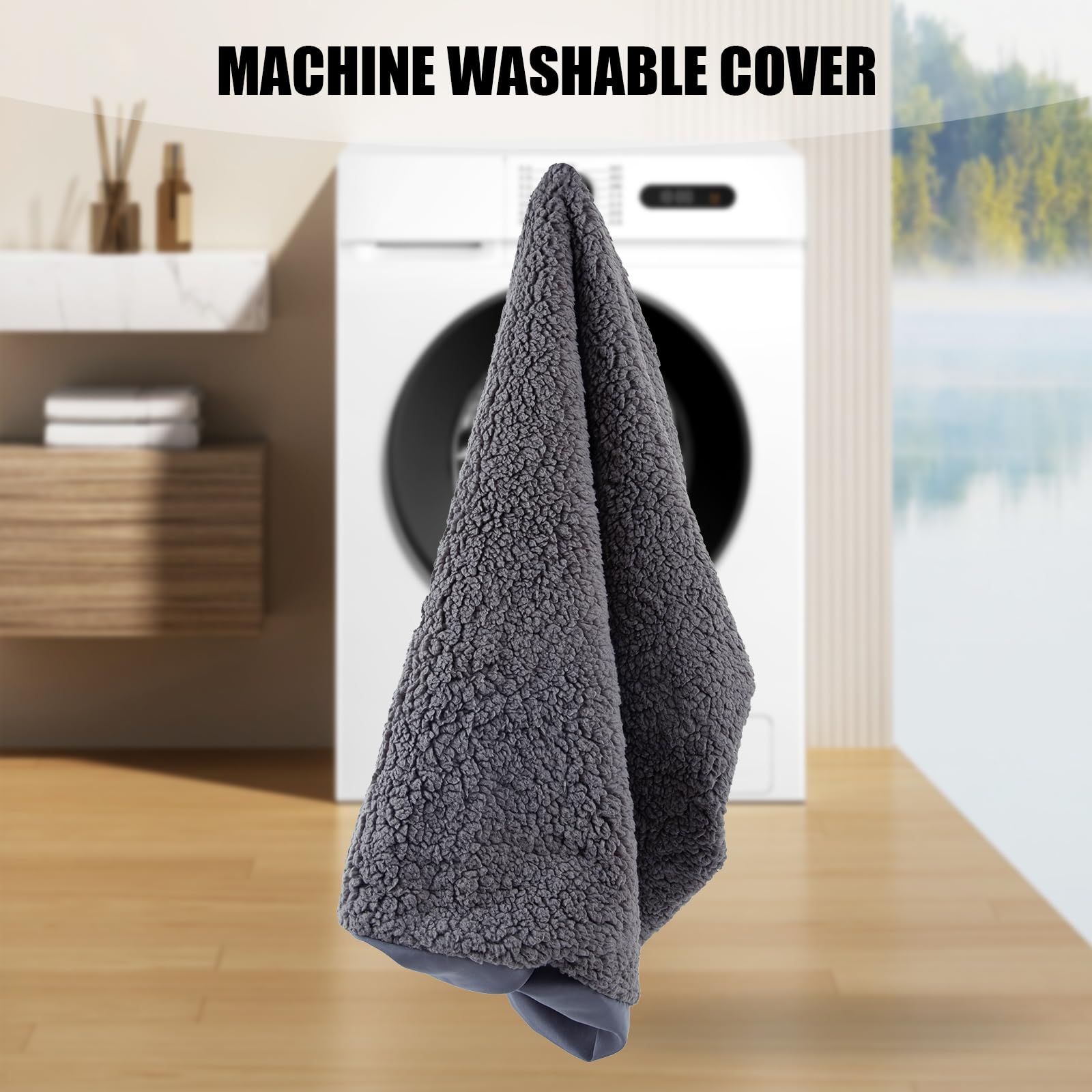 Waterproof Dog Bed Cover with Zipper - Washable Oxford Pet Crate Pad Replacement (20x30x6 Inches, Gray) for Easy Hair Removal - Perfect for Crates, Kennels & Indoor Dog Beds
