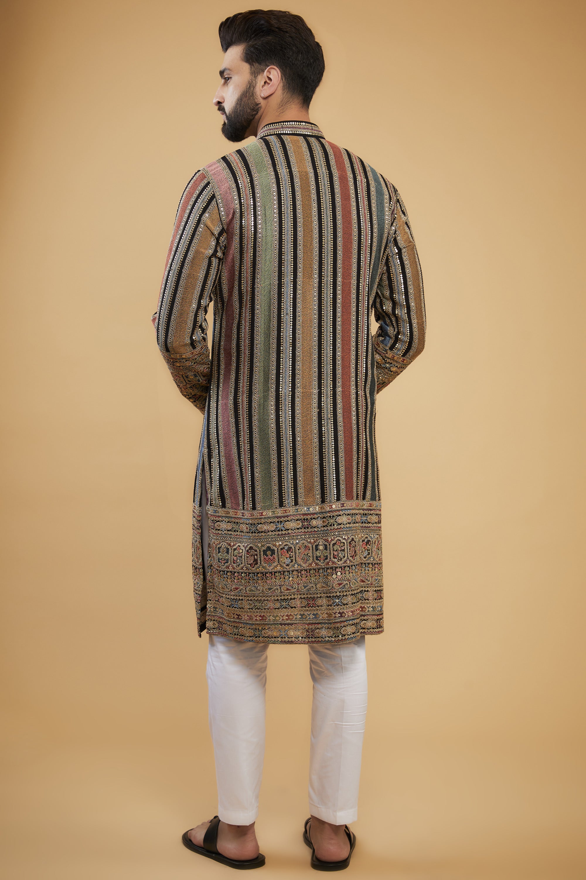 Elegant Multi-Color Heavy Thread Chikankari Kurta with Intricate Sequin & Zari Embroidery - Perfect for Festive Occasions, Weddings & Ethnic Fashion