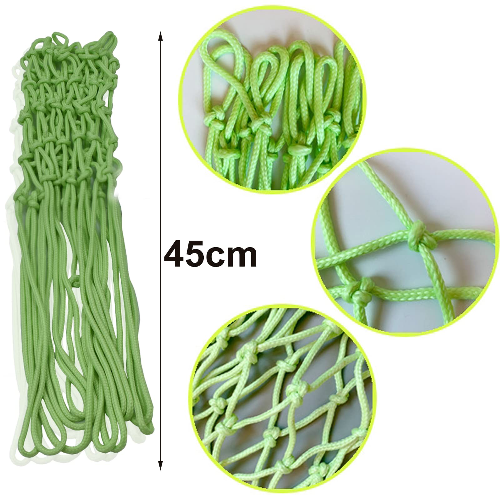 Glow in The Dark Basketball Net Replacement - Heavy Duty 12-Loop Outdoor Basketball Hoop Net, All Weather Anti-Whip for Pool, School & Sports | Night Light Basketball Accessories for Kids & Adults