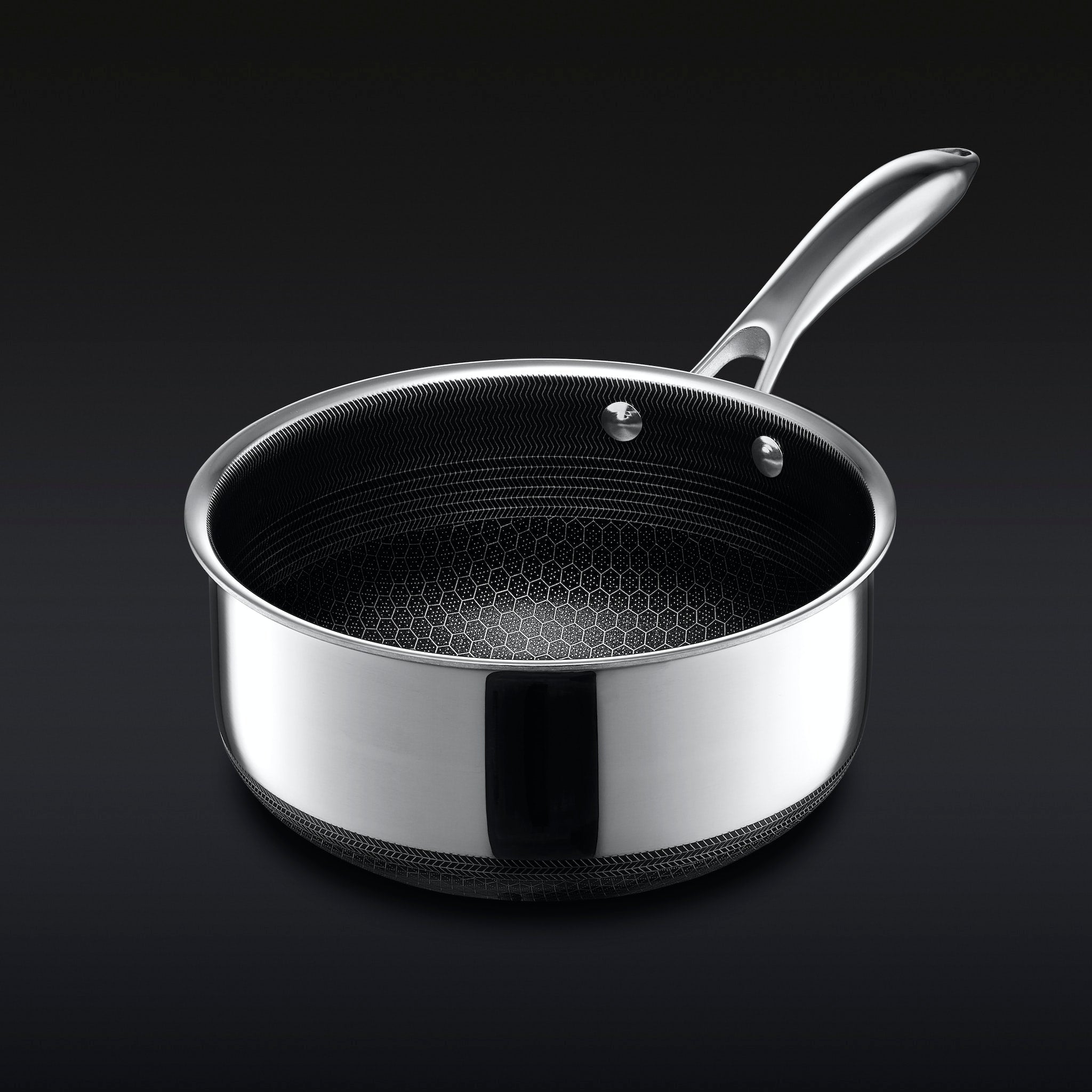 HexClad Hybrid 6-Piece Cookware Set - Nonstick Stainless Steel Pan & Pot Set with Lid - Induction Compatible for Gas, Electric & Ceramic Stoves - Perfect for Sautéing, Frying & Boiling in Home Kitchen