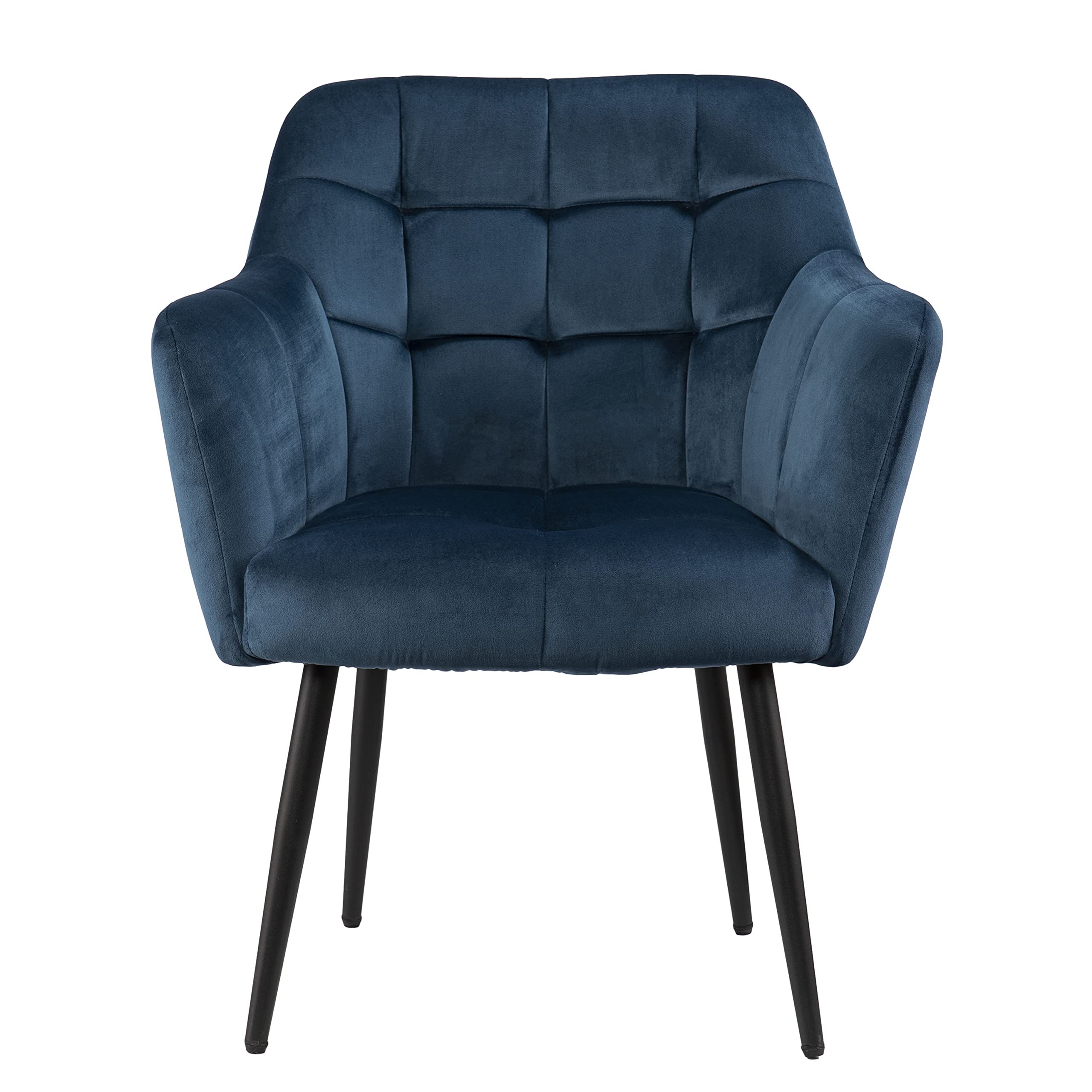SEI Furniture Trevilly Upholstered Accent Chair - Modern Blue Velvet Living Room Chair for Home Decor, Lounge & Reading Nook