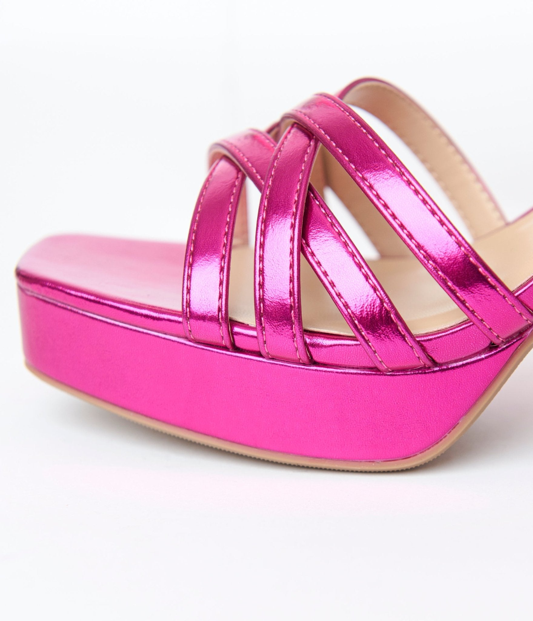 Stylish Magenta Metallic Faux Leather High Heels for Women - Perfect for Parties, Weddings & Evening Events