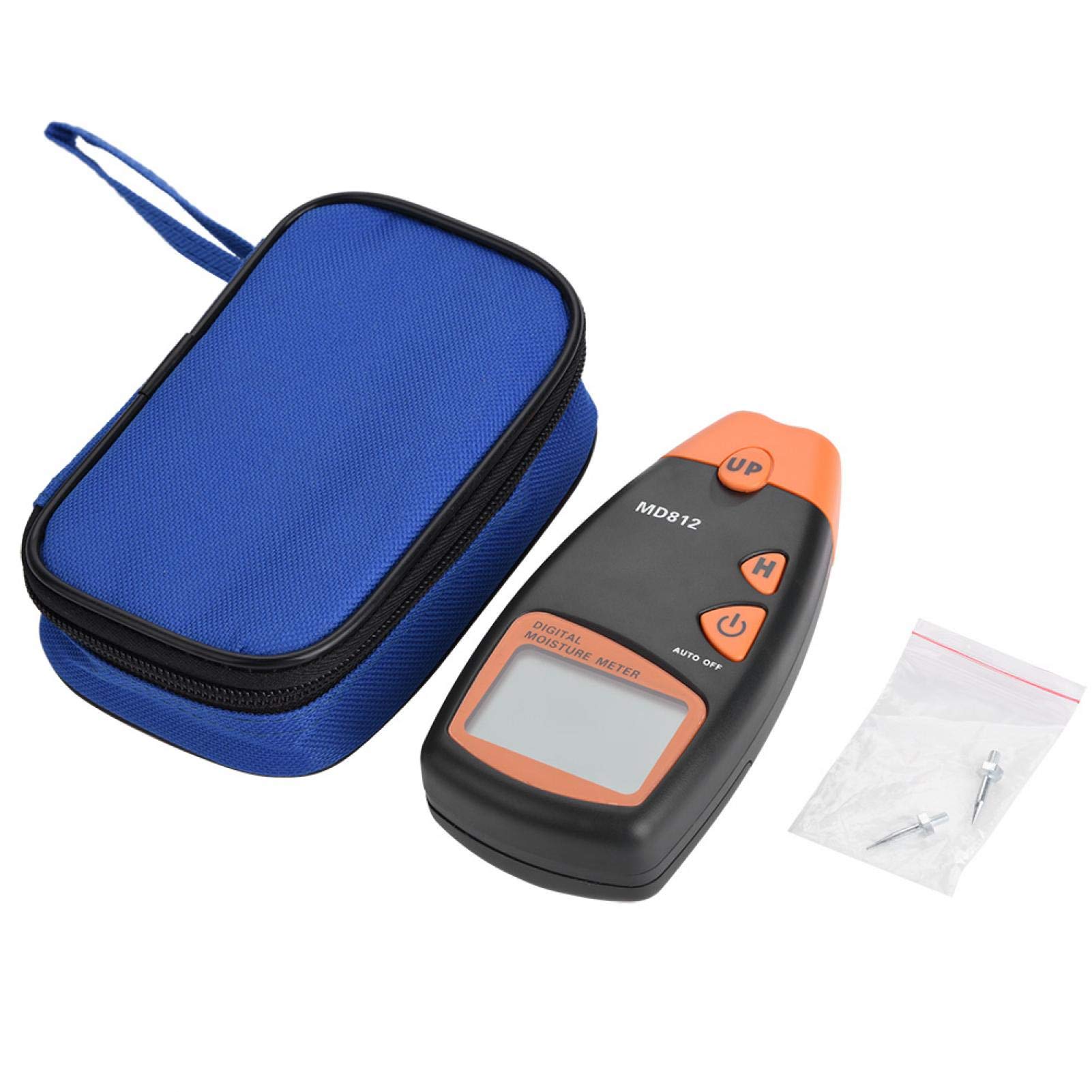 2 Pin Digital Wood Moisture Meter MD812 - Handheld LCD Damp Detector Tester for Wood, Drywall, Paper - Perfect for Carpentry, Flooring & Home Inspection