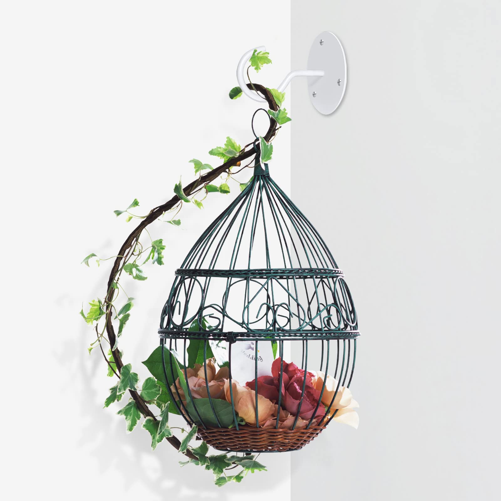 Heavy Duty Metal Ceiling Hooks for Hanging Plants - 3 Pack White Wall Mount Hangers for Bird Feeders, Wind Chimes, Lanterns & Planters - Perfect for Outdoor Garden, Patio & Balcony Decoration