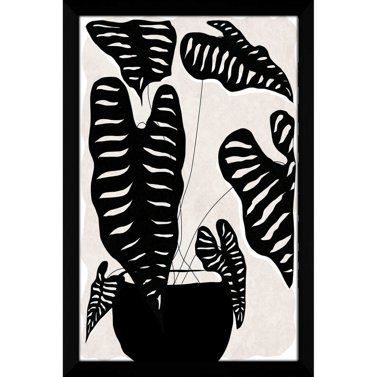 Daniela Santiago Black & White Potted Plant II Acrylic Wall Art Print - Modern Home & Office Decor for Living Room, Bedroom, Kitchen