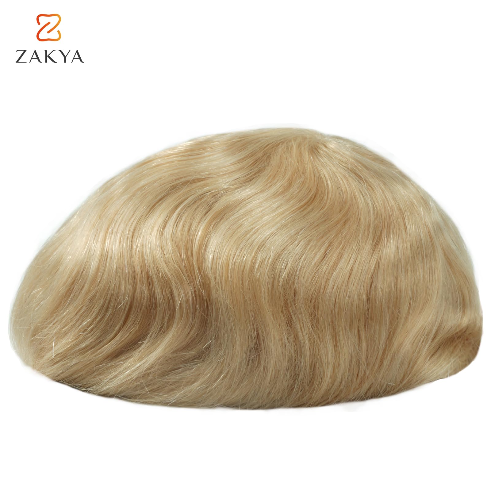 Premium Zakya Men's Hair System - 8x10 Inches Thin Skin Base with Gauze, Real Human Hair, Light Blonde #22 - Durable Hair Replacement for Thinning Hair | Perfect for Daily Wear, Work & Social Events