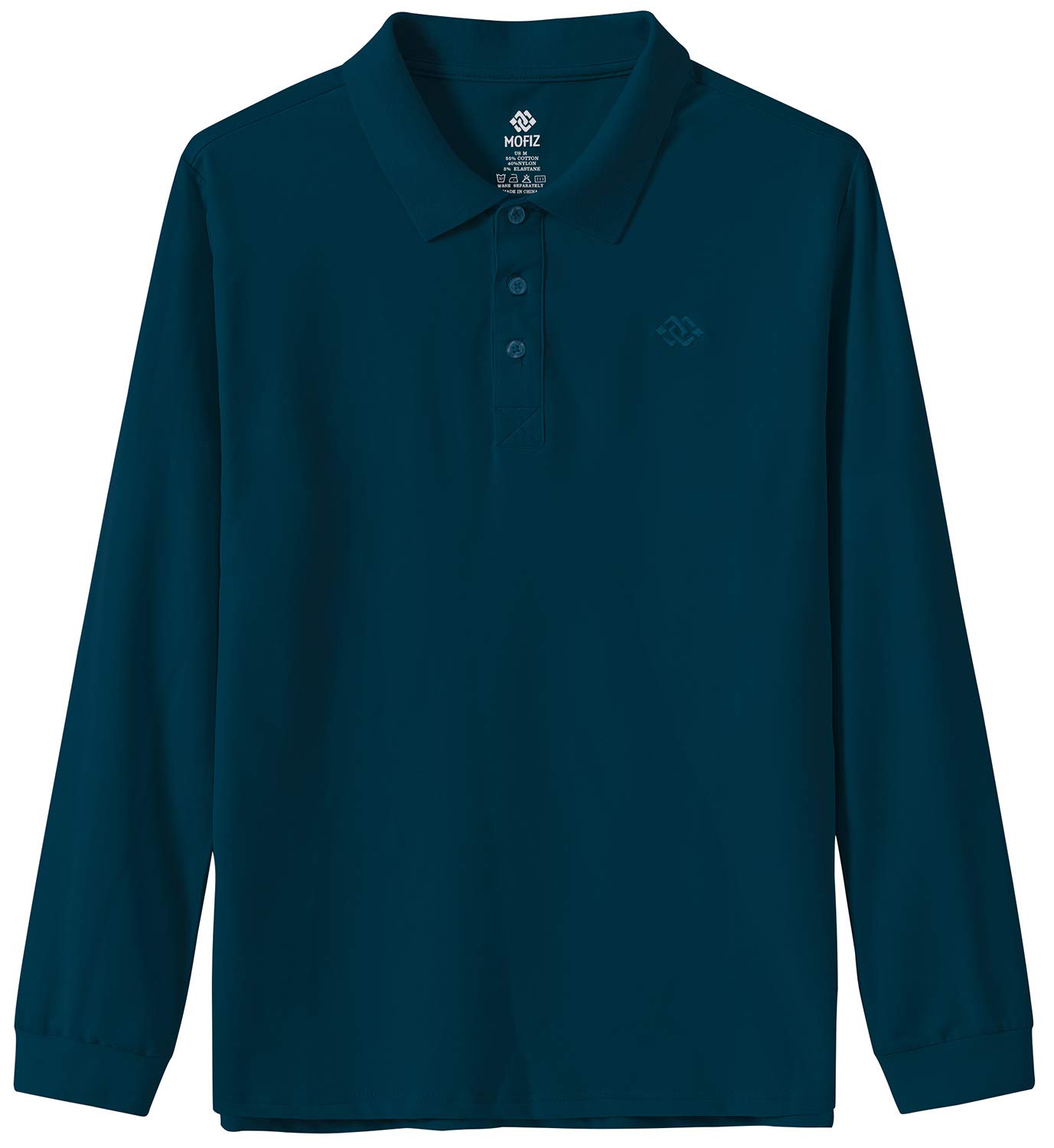 MoFiz Men's Long Sleeve Polo Shirts - Breathable Golf & Sports Shirt with Comfort Fit - Classic Jersey Top for Golfing, Casual Wear & Outdoor Activities