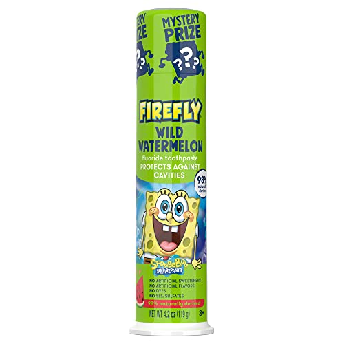 **Spongebob Natural Anticavity Fluoride Toothpaste for Kids - Wild Watermelon Flavor, 4.2 oz (Pack of 1) | Fun & Effective Cavity Protection for Daily Brushing**