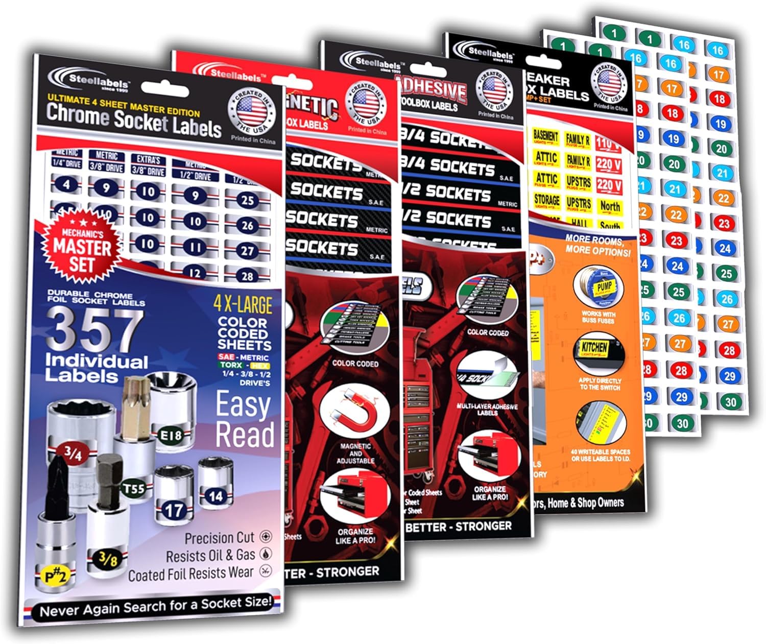 Mechanic's Tool Organizer Set - Green Edition - 727 Labels for Tool Boxes, Breaker Panels & Electronics - Ultimate Workshop Organization System - Perfect for Garages, Workshops & DIY Projects