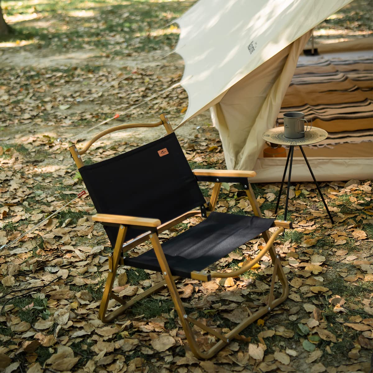 Naturehike MW02 Portable Folding Chair - Lightweight Aluminum Camping Chair for Outdoor Adventures, Picnics, Beach & Backpacking (Black) - Perfect for Camping, Hiking, Tailgating and Backyard Relaxation