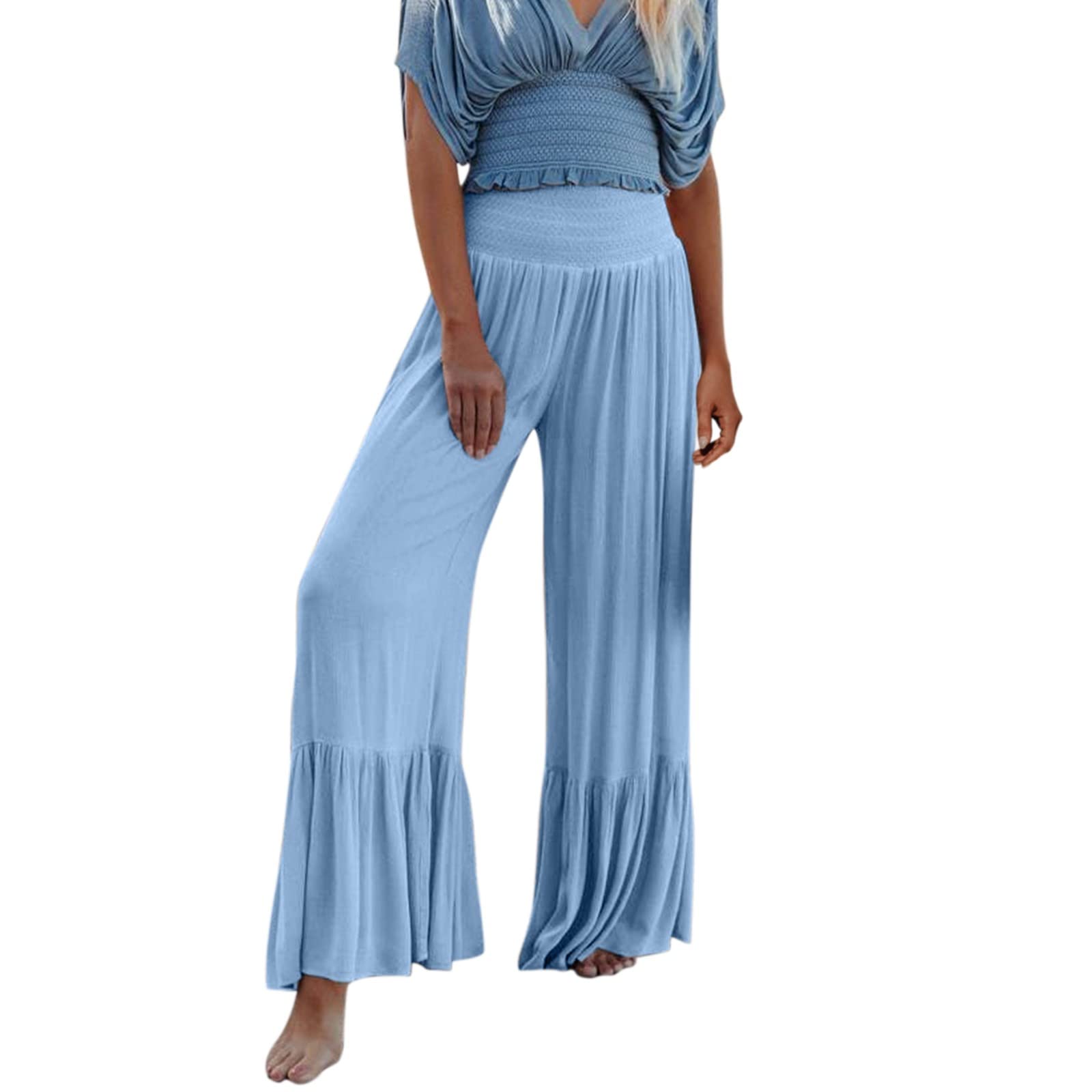 Women's Long Swim Shorts & Cargo Trousers | Linen Shorts, Maternity & Anti-Chafe Shorts | Men's Suit Trousers & Chef Pants | Blue Color | Perfect for Swimming, Beach, Work & Outdoor Activities