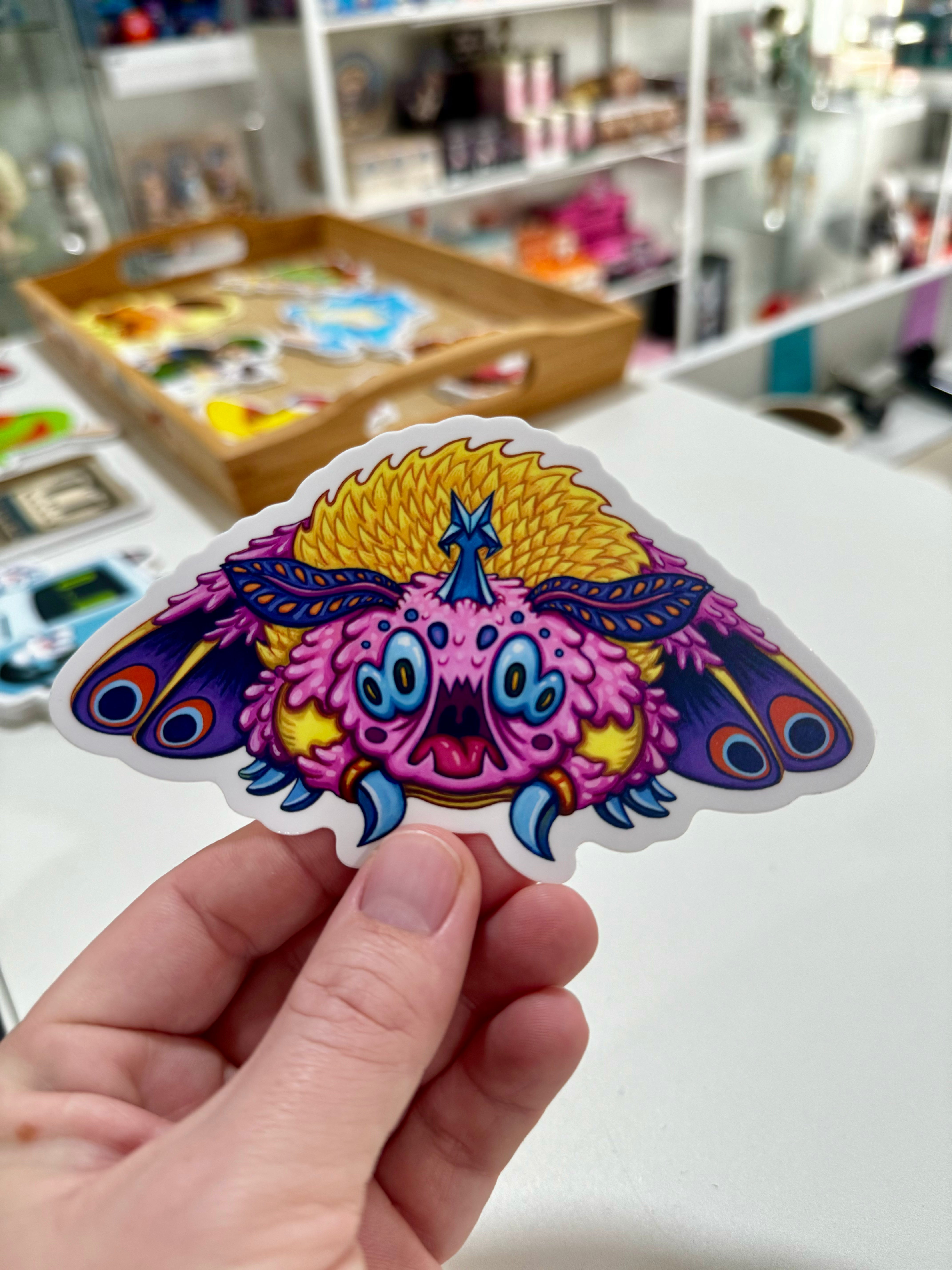 Johnny Acurso Moth Vinyl Sticker - Waterproof Decal for Laptops, Cars, and DIY Crafts - Perfect for Home Decor & Personalization