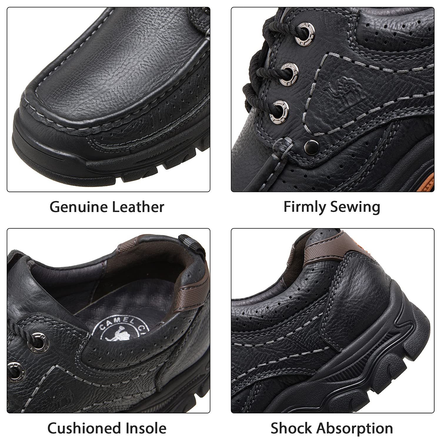CAMEL CROWN Men's Comfortable Casual Loafers - Breathable Oxford Walking Shoes for Work, Dress & Travel - Slip Resistant Lace Up Shoes for Business, Office & Daily Wear