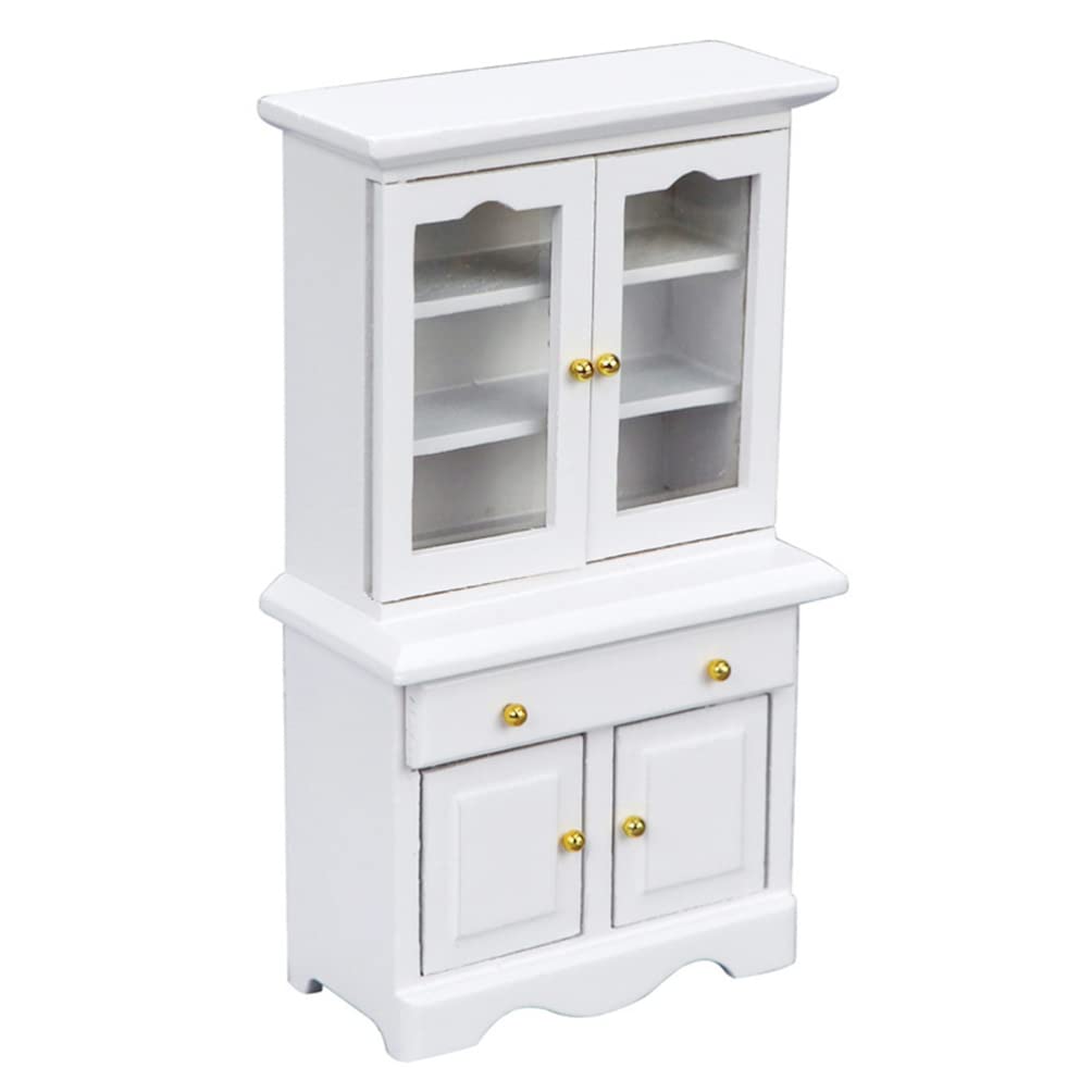 1:12 Scale Mini Wooden Dollhouse Furniture Set - Living Room & Bedroom Cabinet for Dollhouse Accessories | Perfect for Dollhouse Decor, Kids Pretend Play & Collectors Display