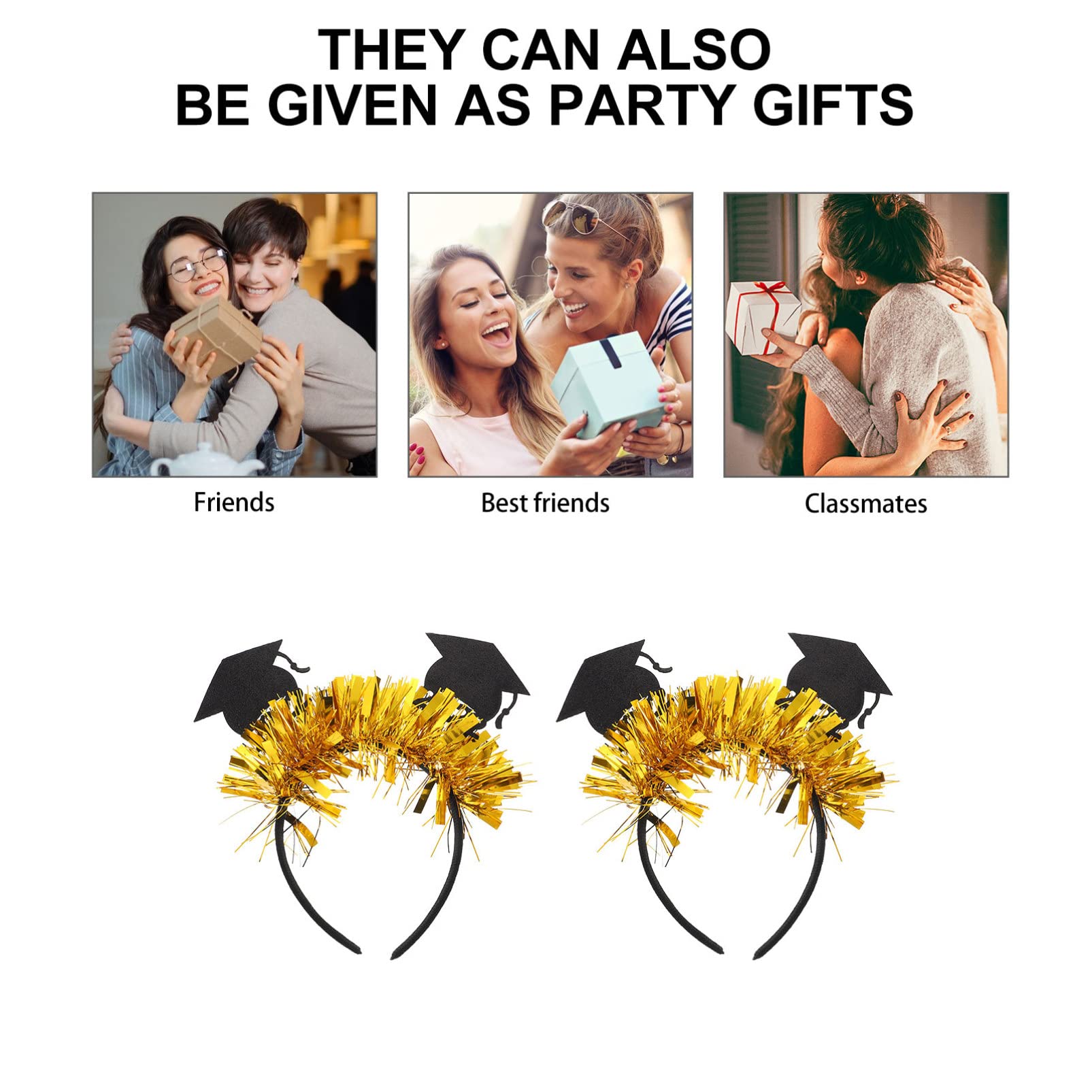 2pcs Graduation Cap Headbands for Kids - 2022 Graduation Hair Accessories, Doctor Hat Headdress, Rose Preschool Outfits - Perfect for Graduation Photos, Preschool Ceremonies & Latte Art Props