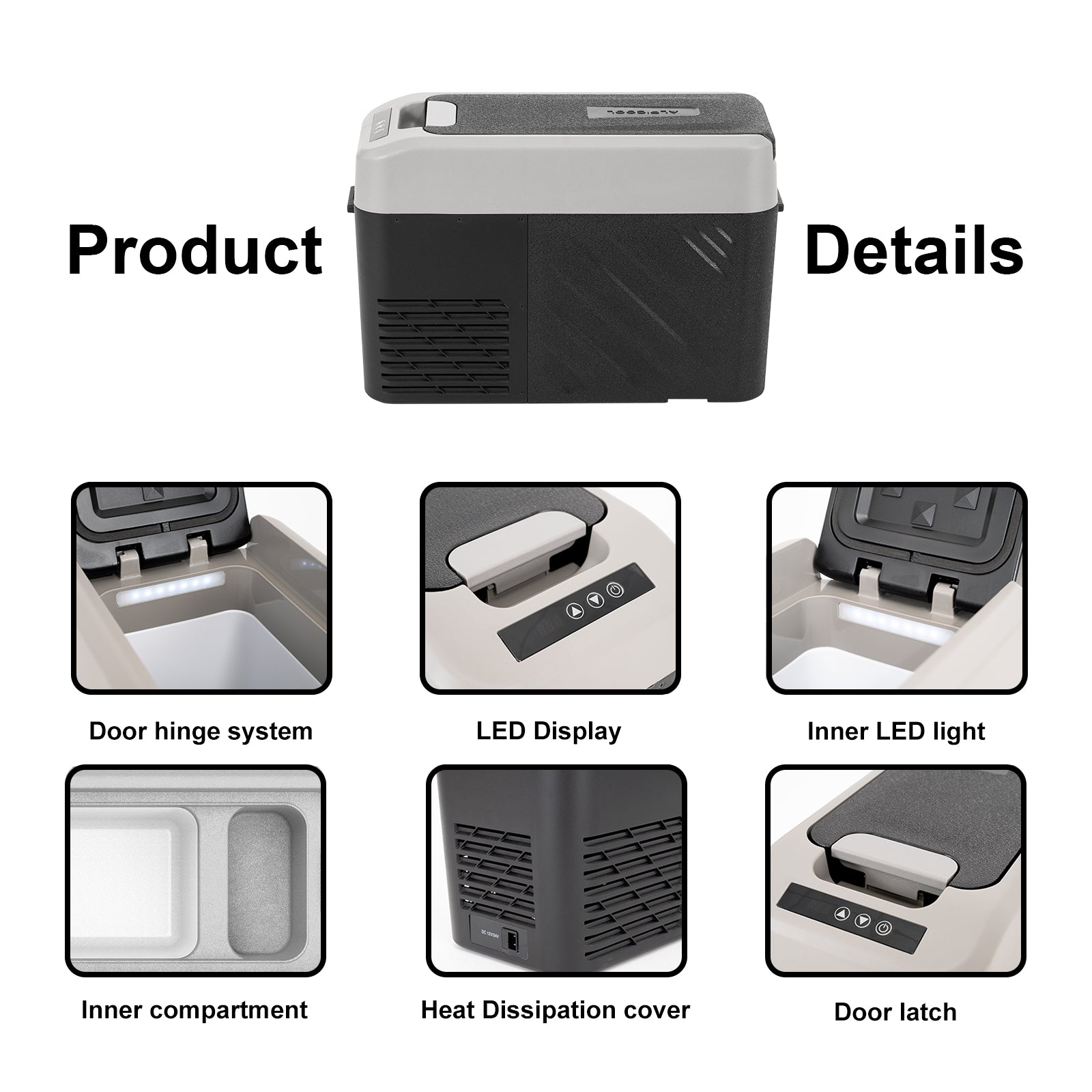 Alpicool KCF15 Portable Car Refrigerator 12V/24V DC & 110V AC, 15 Quart Compact Freezer for Camping, Road Trips, RV, Truck, Boat, and Outdoor Adventures