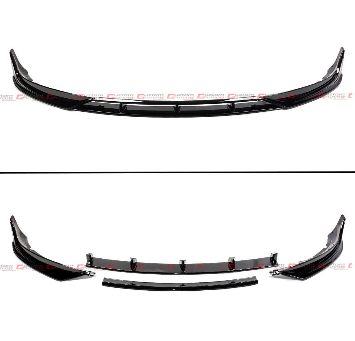 2017-2022 Tesla Model 3 Gloss Black Front Bumper Lip Spoiler Kit - 4PC Performance Style Winglet Splitter for Enhanced Aerodynamics & Sporty Look | Perfect for Car Enthusiasts & Street Racing