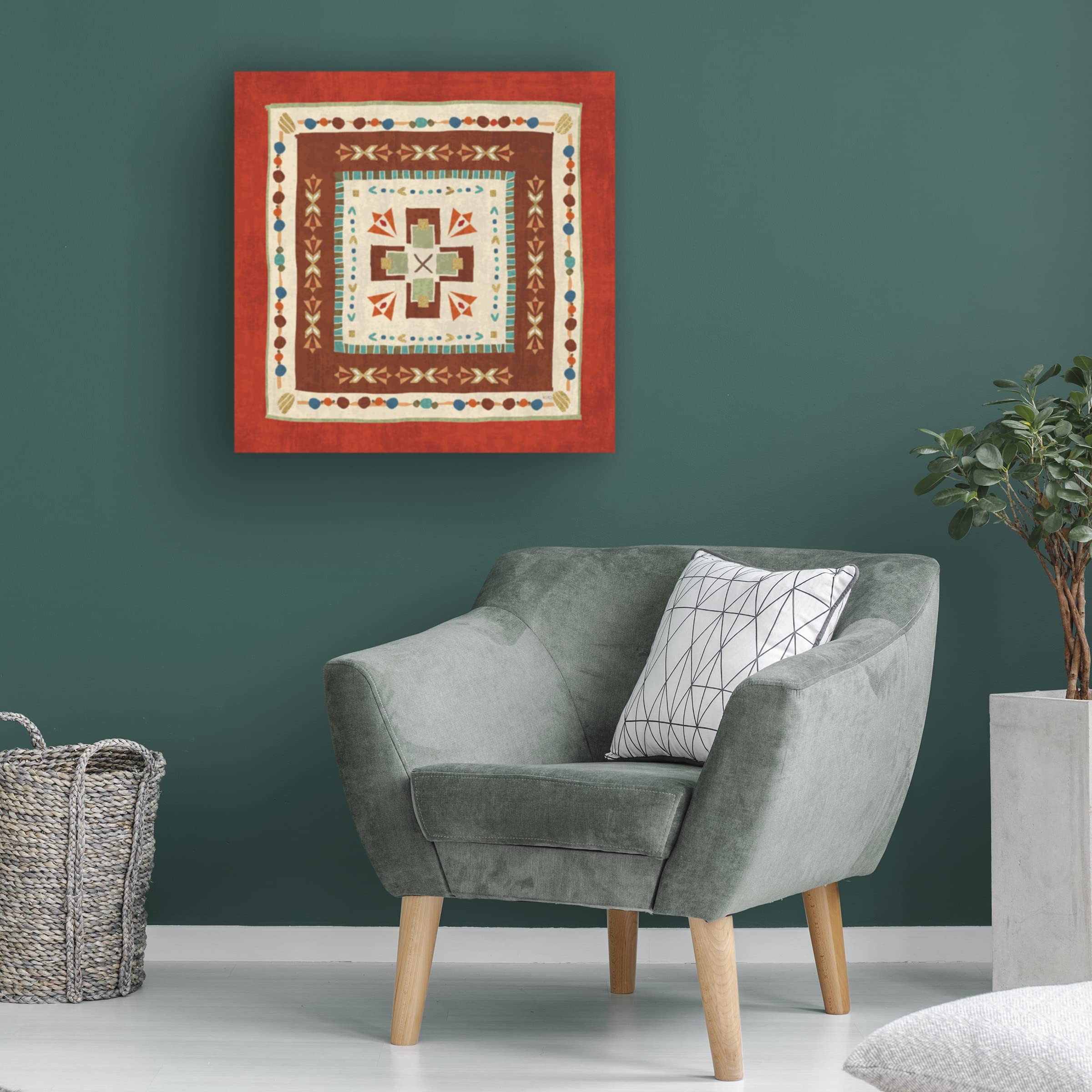 Trademark Fine Art 'Southwest At Heart Tile VI' Canvas Wall Art by Veronique Charron - Southwestern Home Decor for Living Room, Bedroom & Office