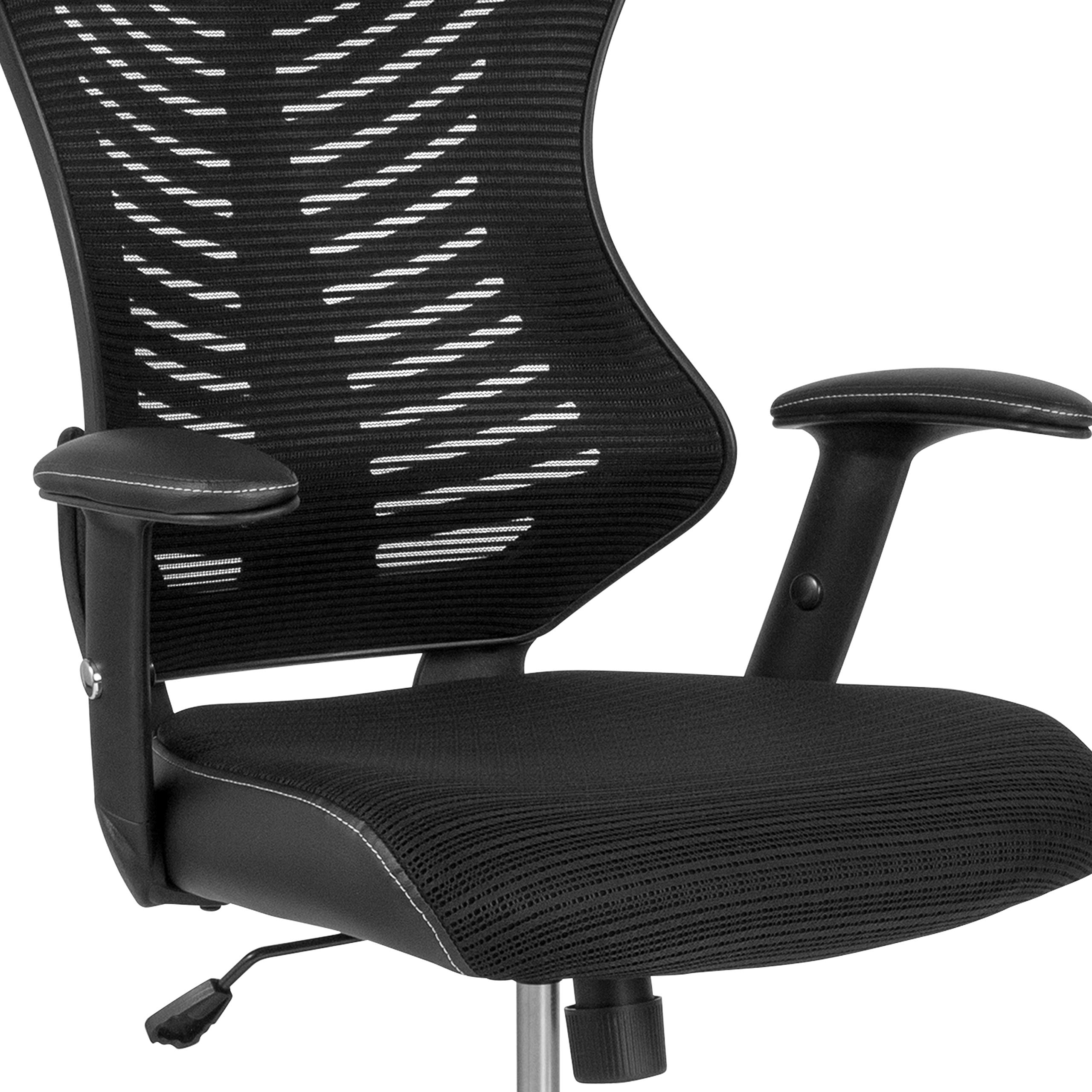 Ergonomic High Back Mesh & Leather Drafting Chair with Adjustable Arms - Perfect for Office, Home, or Studio Workspaces