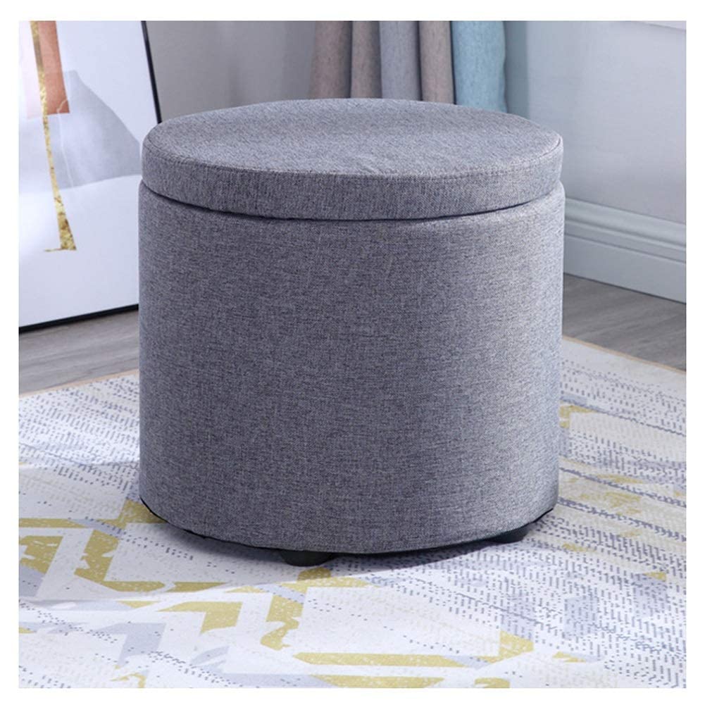 NMDCDH Fabric Storage Bench with Wooden Legs - Multifunctional Shoe Bench, Footstool & Sofa Stool for Living Room, Bedroom & Entryway (Color #9) - Perfect for Entryway Organization, Shoe Storage & Extra Seating