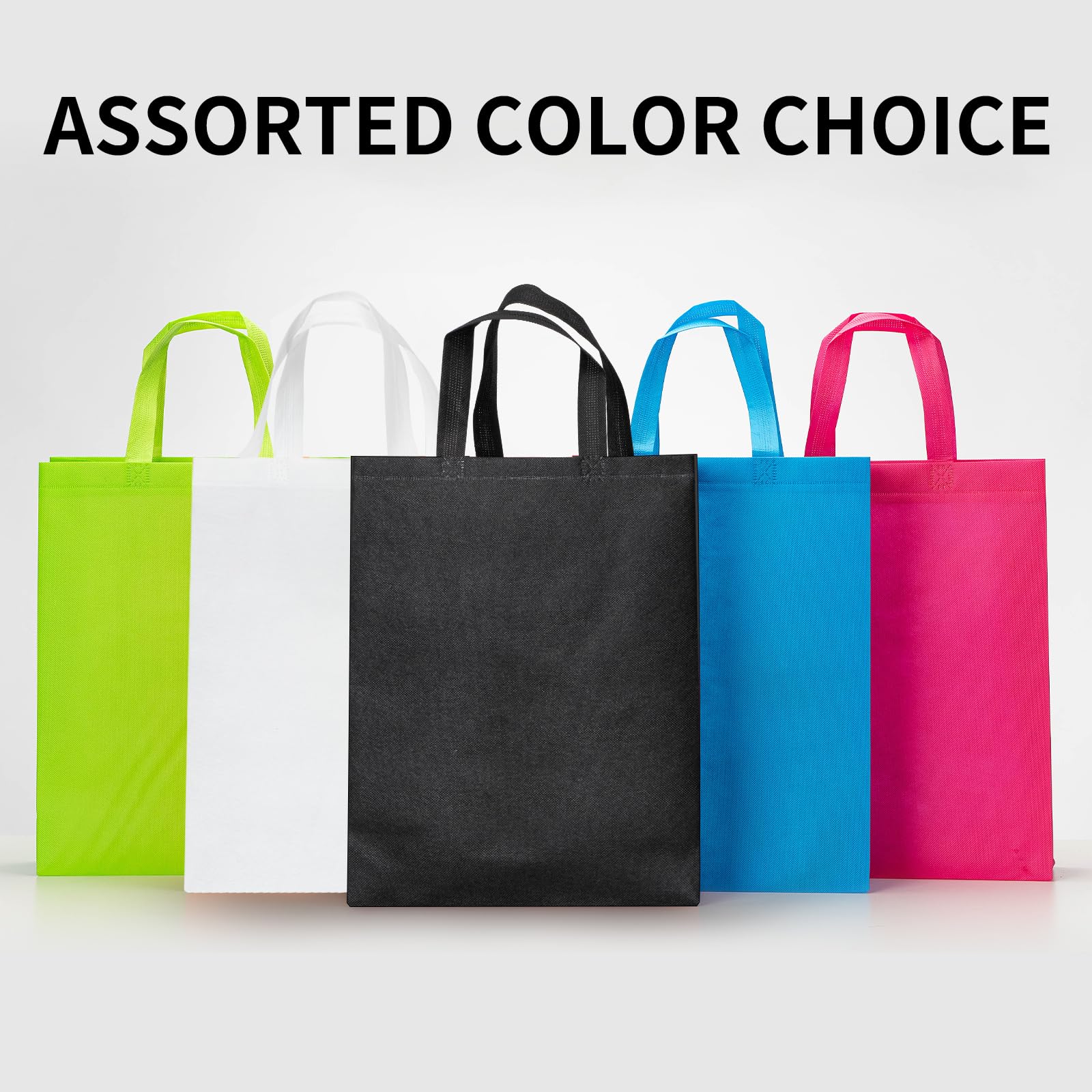 Custom Printed Non-Woven Tote Bags 100pcs - Personalized Reusable Shopping Bags with Strong Handles - Bulk Eco-Friendly Grocery Bags for Promotional Events, Retail Packaging & Travel Accessories - Perfect for Branding, Gift Giving & Sustainable Shopping