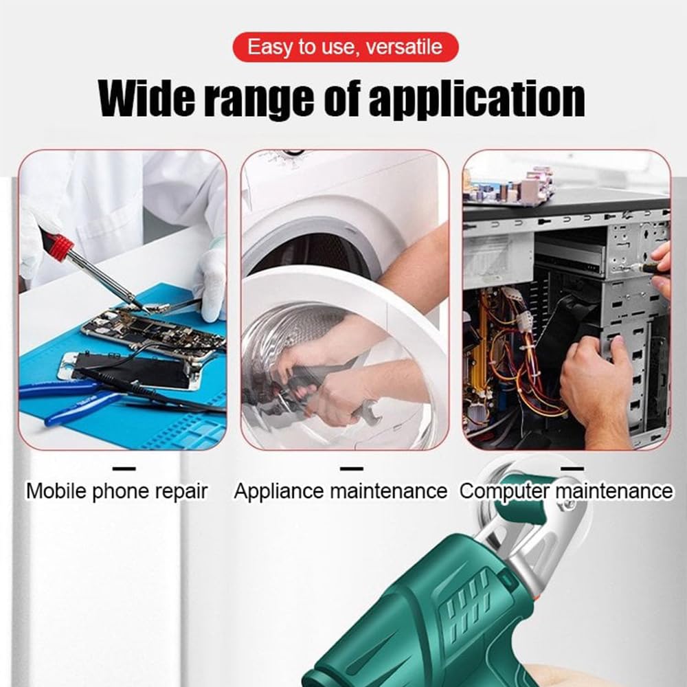 60W Multi-Function Soldering Iron Kit with Adjustable Temperature up to 480°C - Includes Solder Wire, Desoldering Pump & Tweezers - Perfect for Electronics Repair, DIY Projects & Home Improvement (Green)