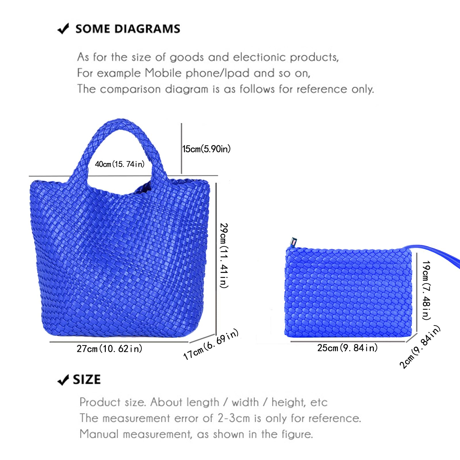 JINMANXUE Women's Fashion Woven Tote Bag - Large Capacity Shopper Bag for Travel, Work & Daily Use | Stylish Shoulder Purse for Women | Perfect for Beach, Shopping & Office Commute