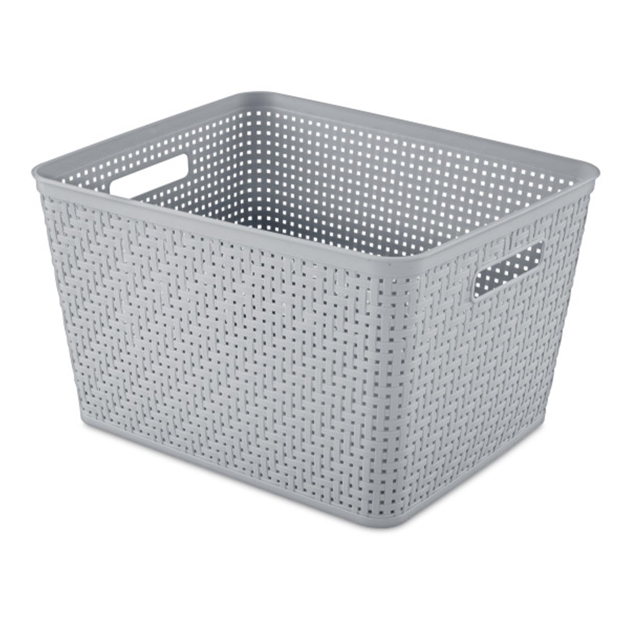 Sterilite 24-Pack Plastic Storage Bins with Lids - Clear Organizing Containers for Home, Office & Closet - Stackable Tall Baskets for Toys, Clothes & Household Items (Cement Gray)
