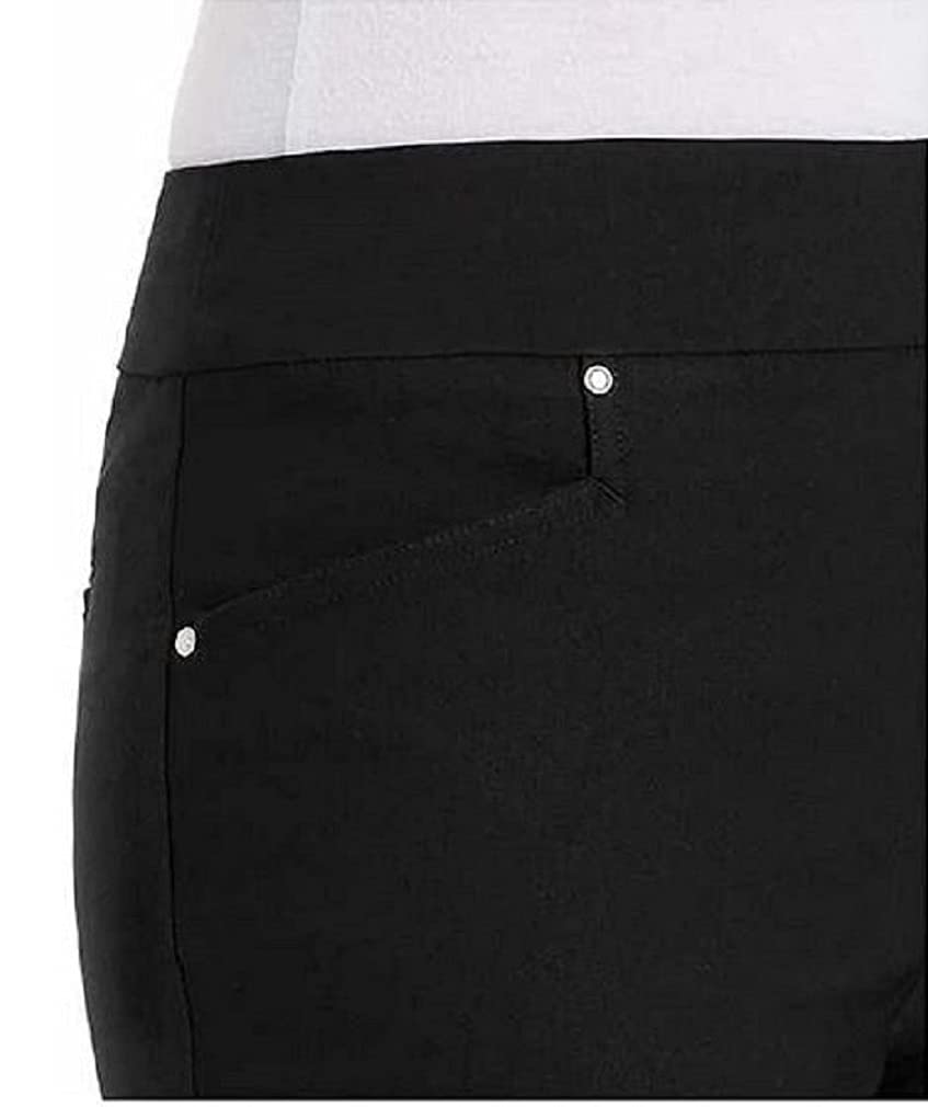 Hilary Radley Women's Ankle Pants - Pull On Style (Black, Large) for Work & Travel