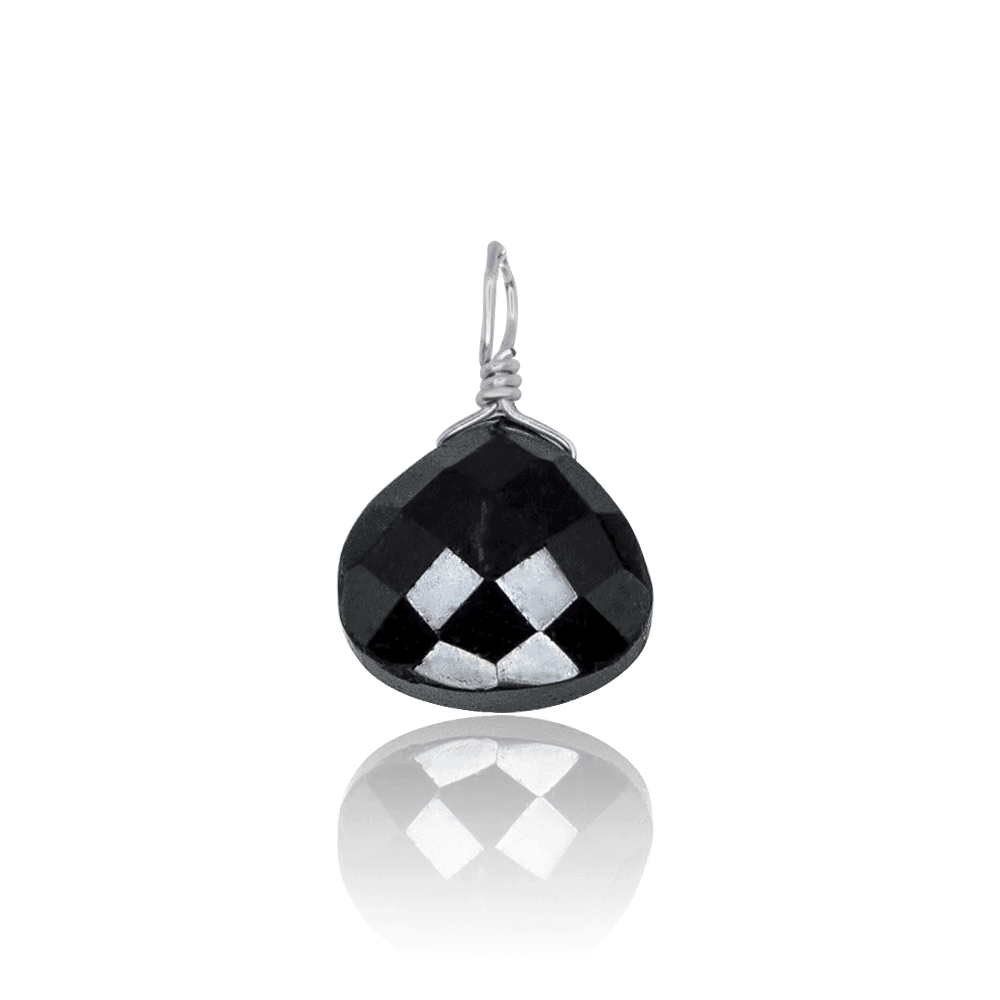 Black Tourmaline Teardrop Pendant Necklace - Natural Gemstone Jewelry for Protection & Healing - Perfect for Meditation, Energy Cleansing & Spiritual Gifts