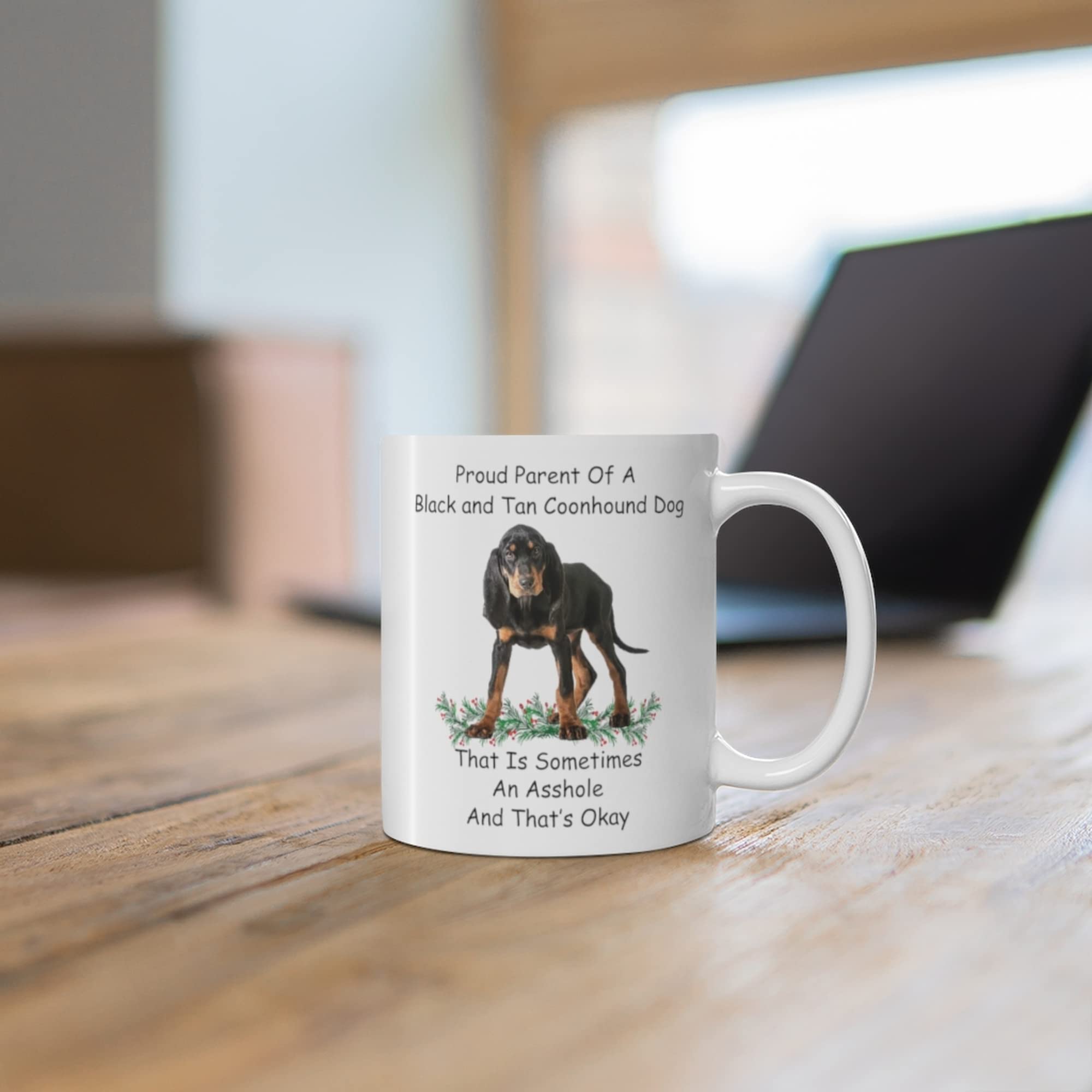 Funny Black and Tan Coonhound Proud Parent Coffee Mug - 11oz White Ceramic Cup for Dog Lovers, Christmas 2024 Gifts - Perfect for Home, Office & Holiday Presents
