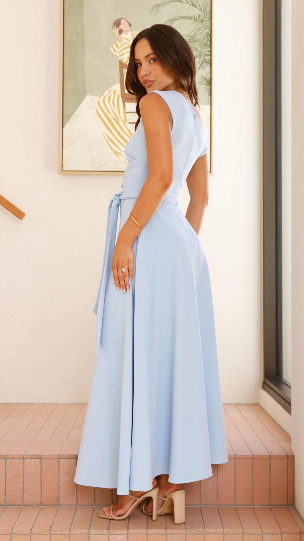 Gemma Maxi Dress for Women - Flowy Baby Blue Summer Dress - Perfect for Beach, Vacation & Casual Outings