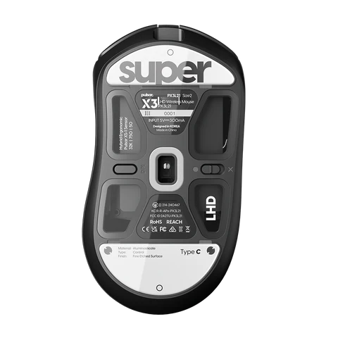 Pulsar Superglide 2 (Type C) Glass Mouse Skates - Compatible with Pulsar X3 LHD Series Gaming Mice | Smooth Gliding for FPS, MOBA & Esports Gaming