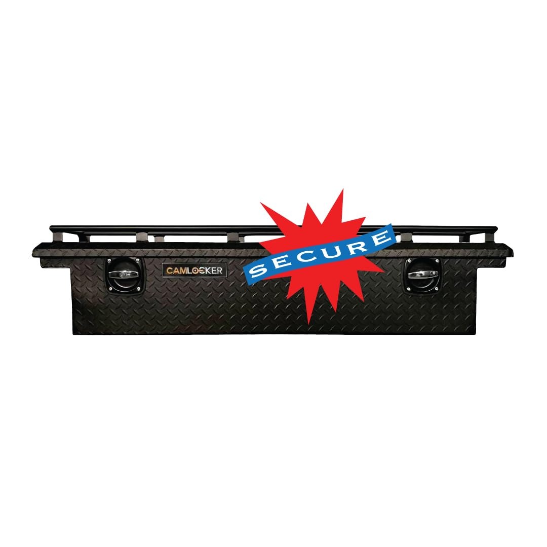 CAMLOCKER UTV Crossover Tool Box - Low Profile Aluminum Storage Box with Rail - Matte Black Finish - Perfect for Off-Road Vehicles, ATV, Side by Side & Truck Organization