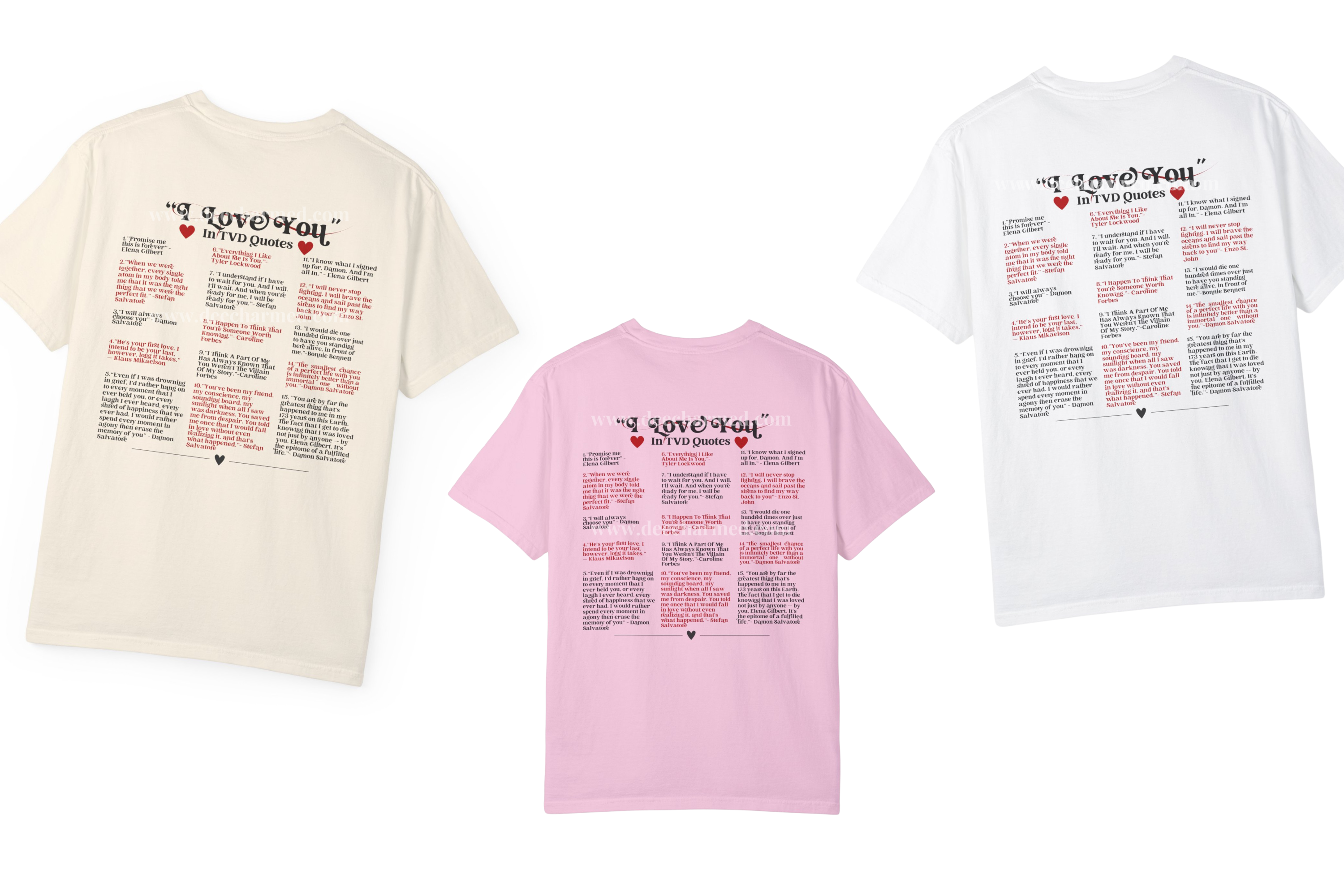 TVD 'I Love You' Quote T-Shirt - Vampire Diaries Inspired Apparel for Fans & Couples - Perfect for Gifts, Cosplay & TV Show Events