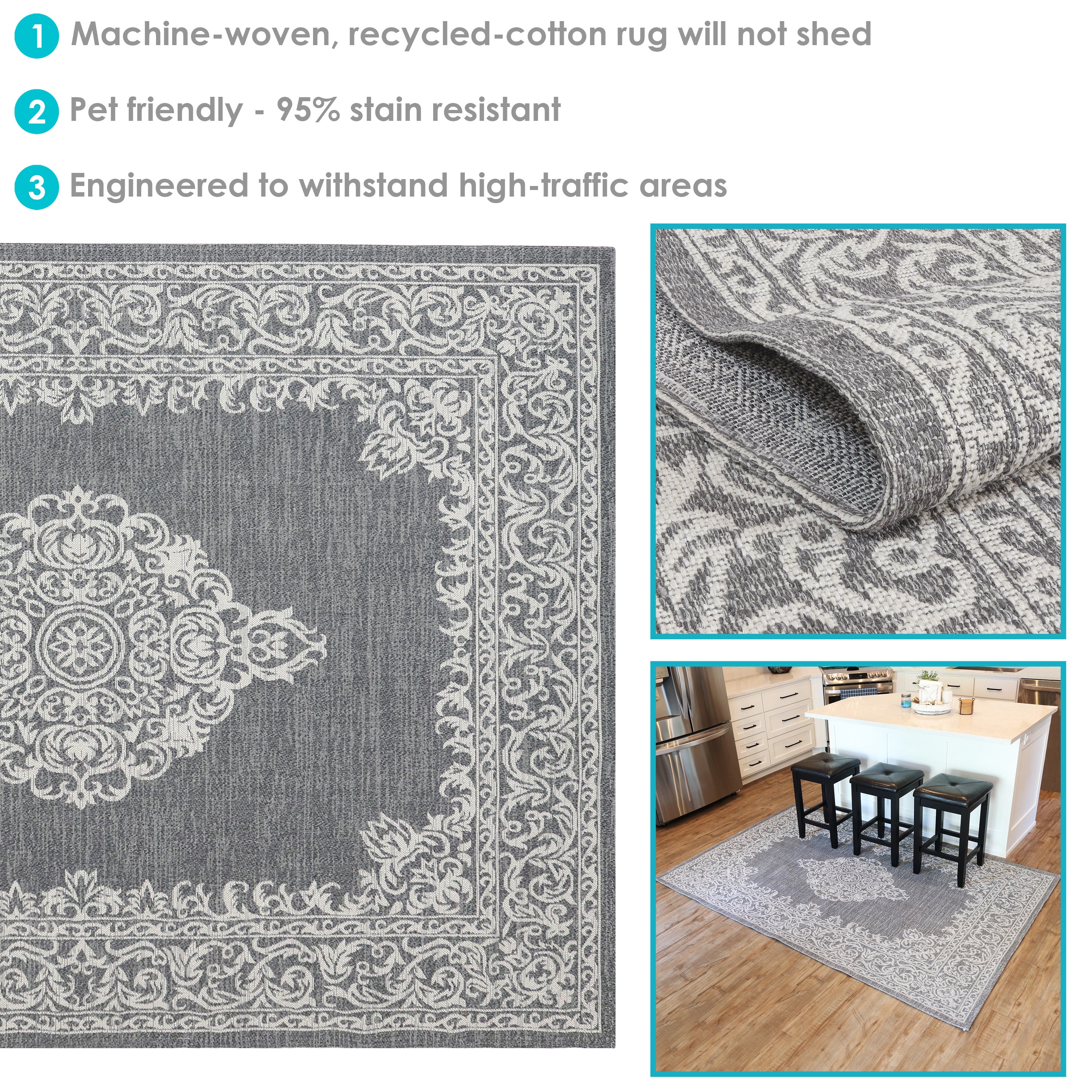 Stylish Sunnydaze Indoor Area Rug - Soft & Durable for Living Room, Bedroom & Home Decor - Perfect for Cozy Spaces & Modern Interiors