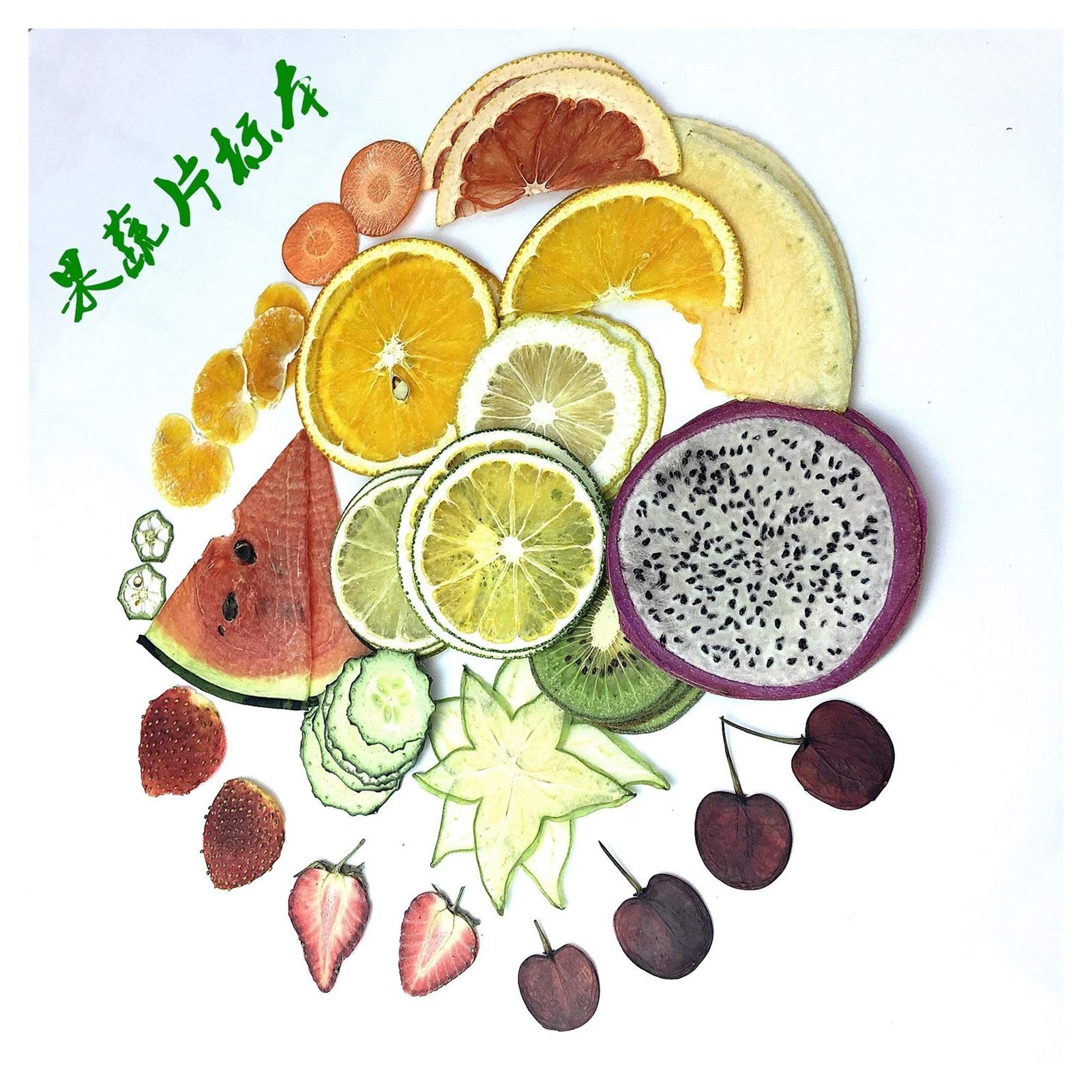 Organic Dried Strawberry, Lemon & Cucumber Slices - 3pcs DIY Fruit & Vegetable Specimens for Crafts, Resin Art, Home Decor & Educational Projects | All-Natural Gutta Percha Materials