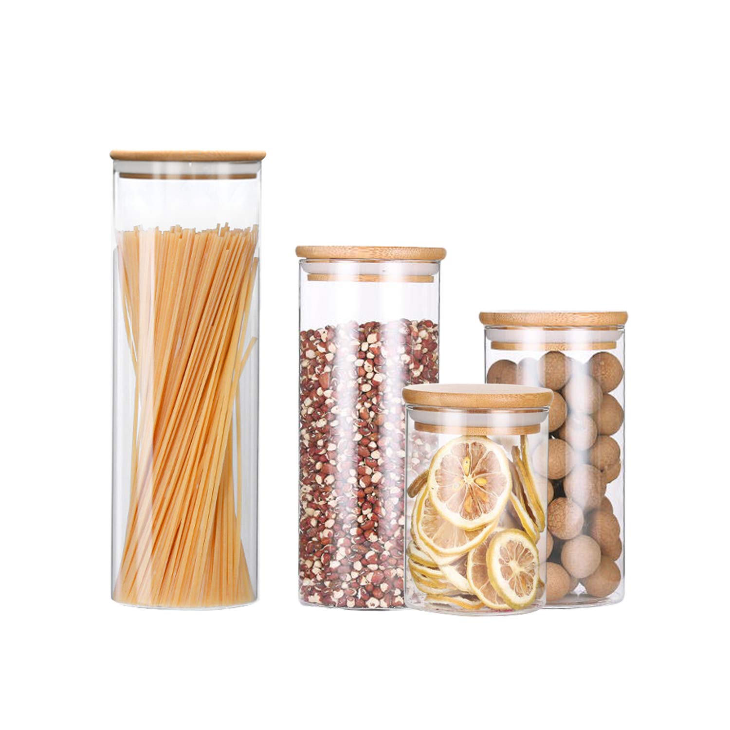 BAKOUSTAR 4-Piece Airtight Kitchen Storage Containers Set - Food Canisters for Sugar, Flour, Rice, Spices & Cookies - Pantry Organization with Lids - Perfect for Baking, Meal Prep & Home Storage