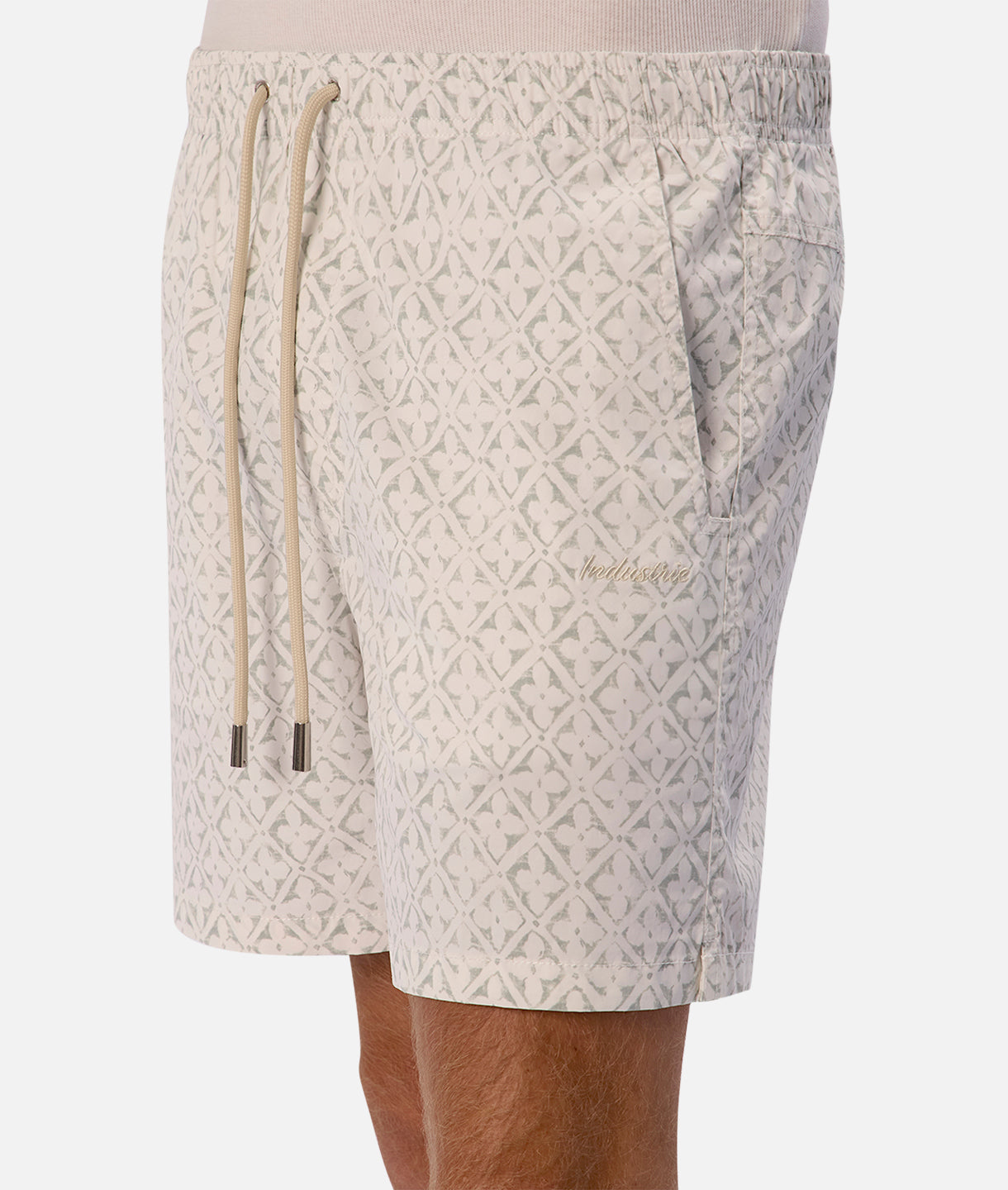 Avila Swim Shorts for Men - Quick-Dry White & Sage Swim Trunks - Perfect for Beach, Pool, and Summer Vacations