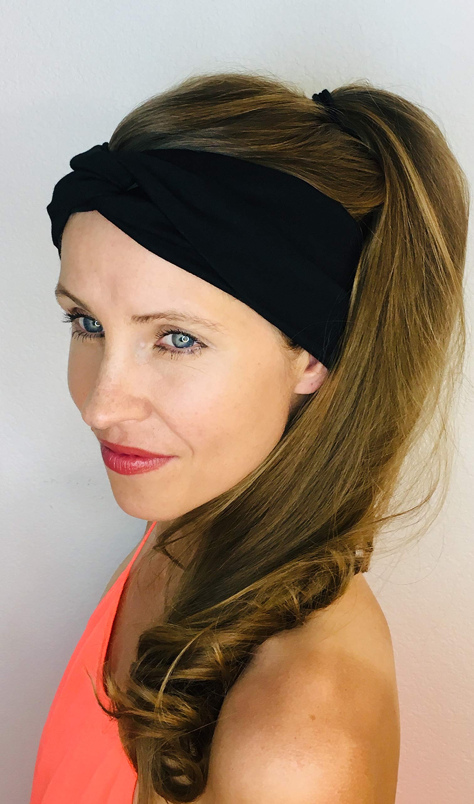 Stylish Black Twist Headbands for Women - Perfect for Workouts, Yoga, and Everyday Fashion