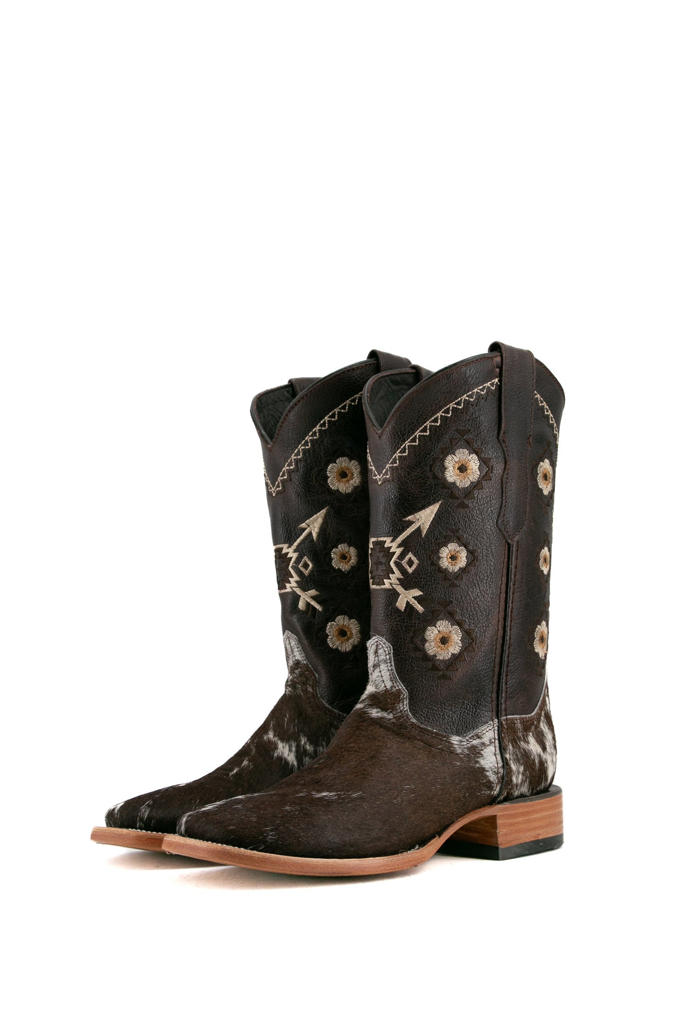 Women's Cowhide Square Toe Cowgirl Boots - Size 9 Western Ankle Boots for Country Dancing, Rodeo & Everyday Wear - JF45 Collection (Final Sale)