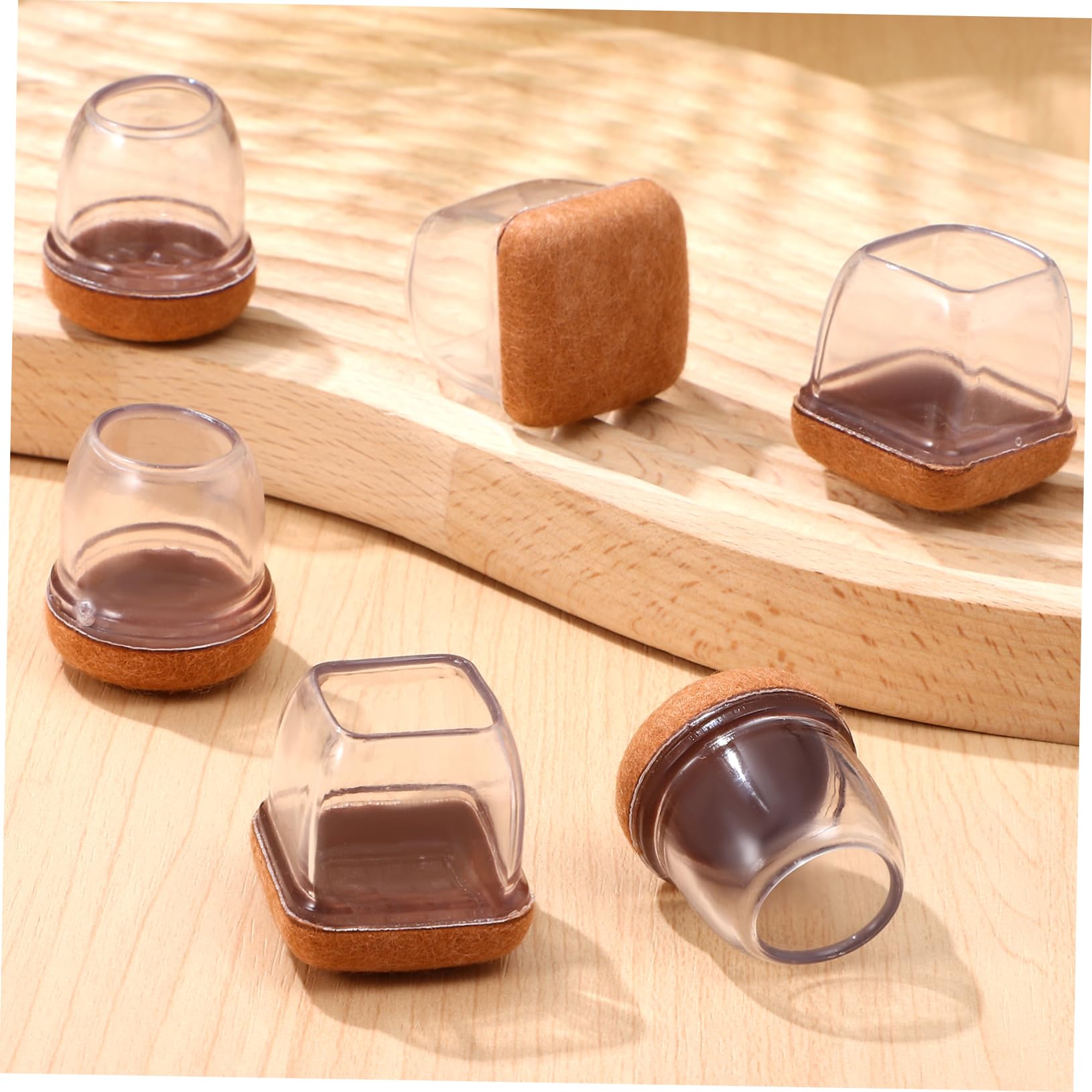 ABOOFAN 16-Piece Furniture Floor Protectors - Round and Square Chair Leg Sliders for Hardwood Floors - Non-Slip, Scratch-Resistant Pads for Dining Chairs, Tables, and Office Furniture - Perfect for Home, Office, and Restaurant Use